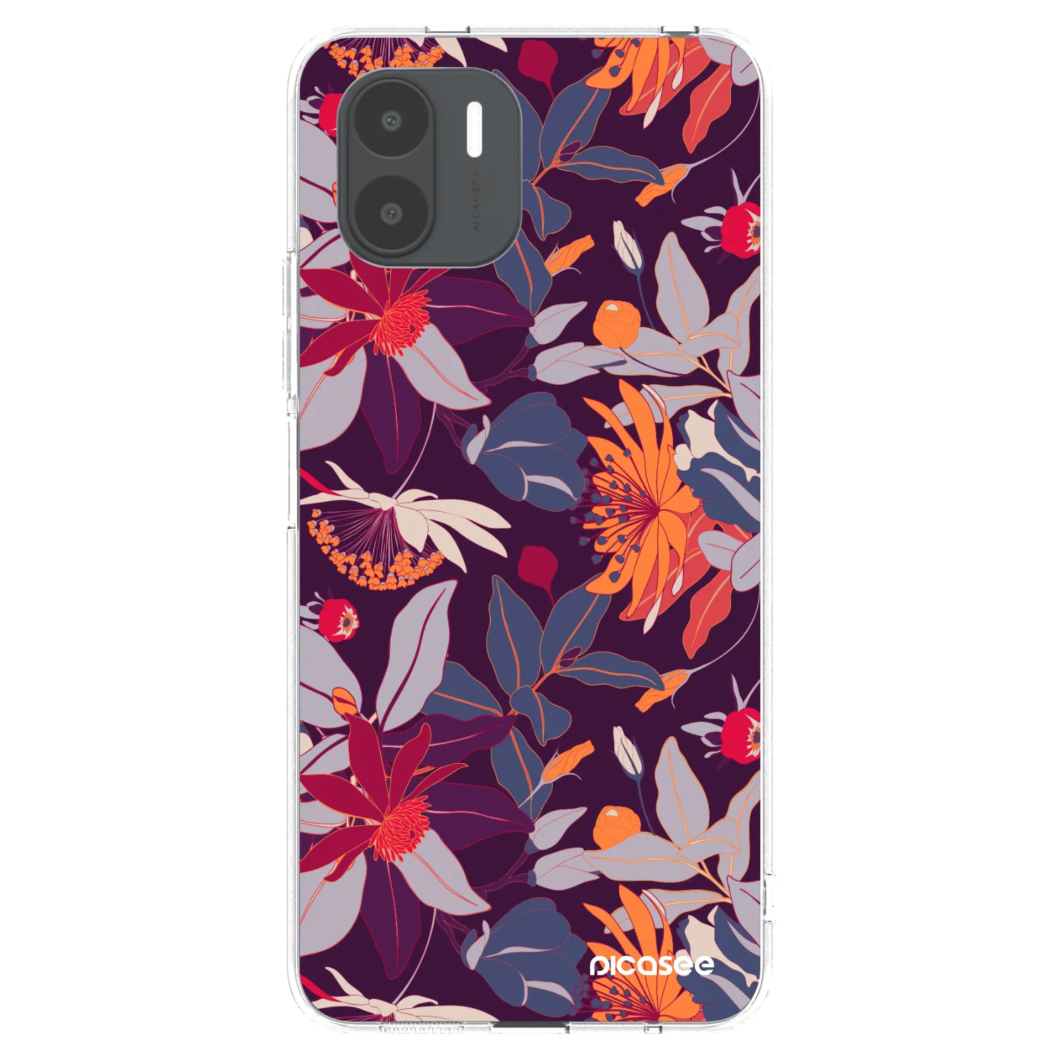 Picasee átlátszó szilikon tok az alábbi mobiltelefonokra Xiaomi Redmi A2 - Purple Leaf