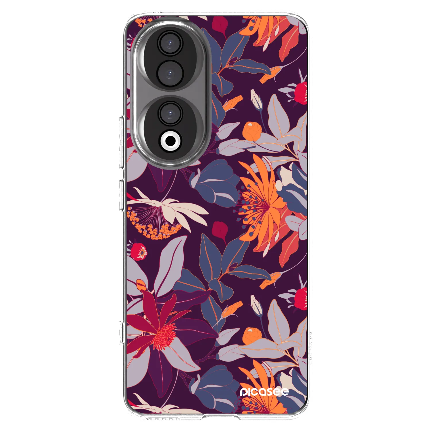 Picasee átlátszó szilikon tok az alábbi mobiltelefonokra Honor 90 5G - Purple Leaf