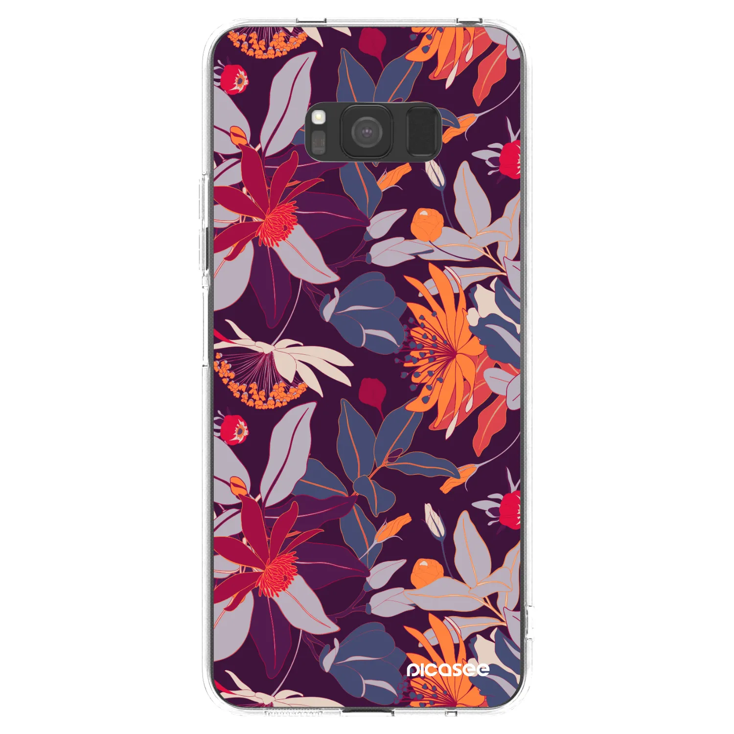 Picasee átlátszó szilikon tok az alábbi mobiltelefonokra Samsung Galaxy S8 G950F - Purple Leaf