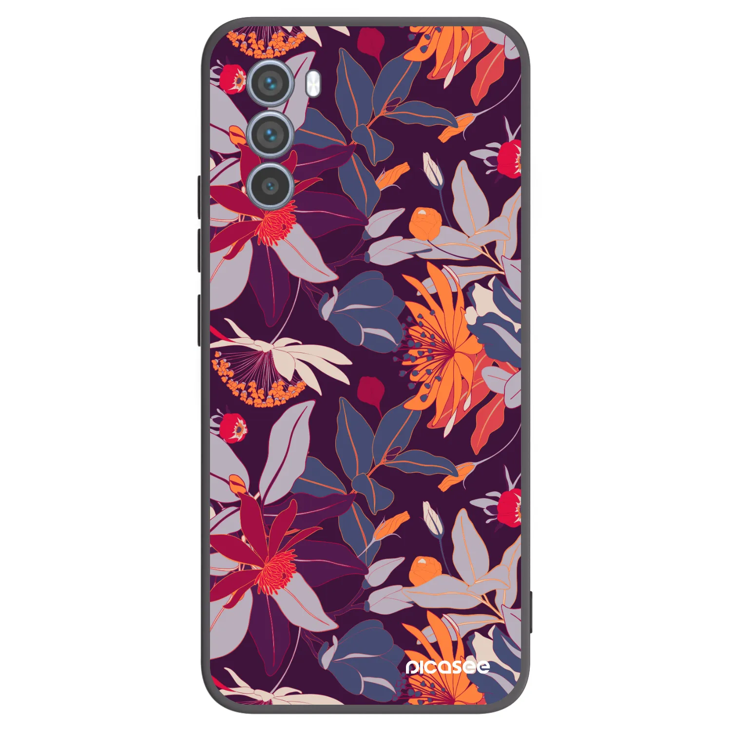 Picasee fekete szilikon tok az alábbi mobiltelefonokra Motorola Moto G62 - Purple Leaf