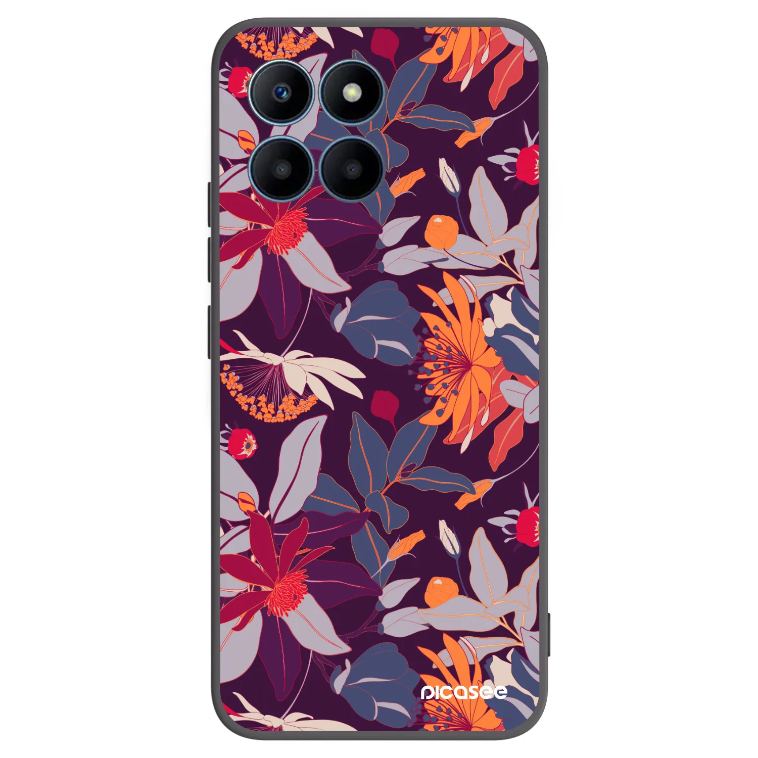 Picasee fekete szilikon tok az alábbi mobiltelefonokra Honor 70 Lite - Purple Leaf