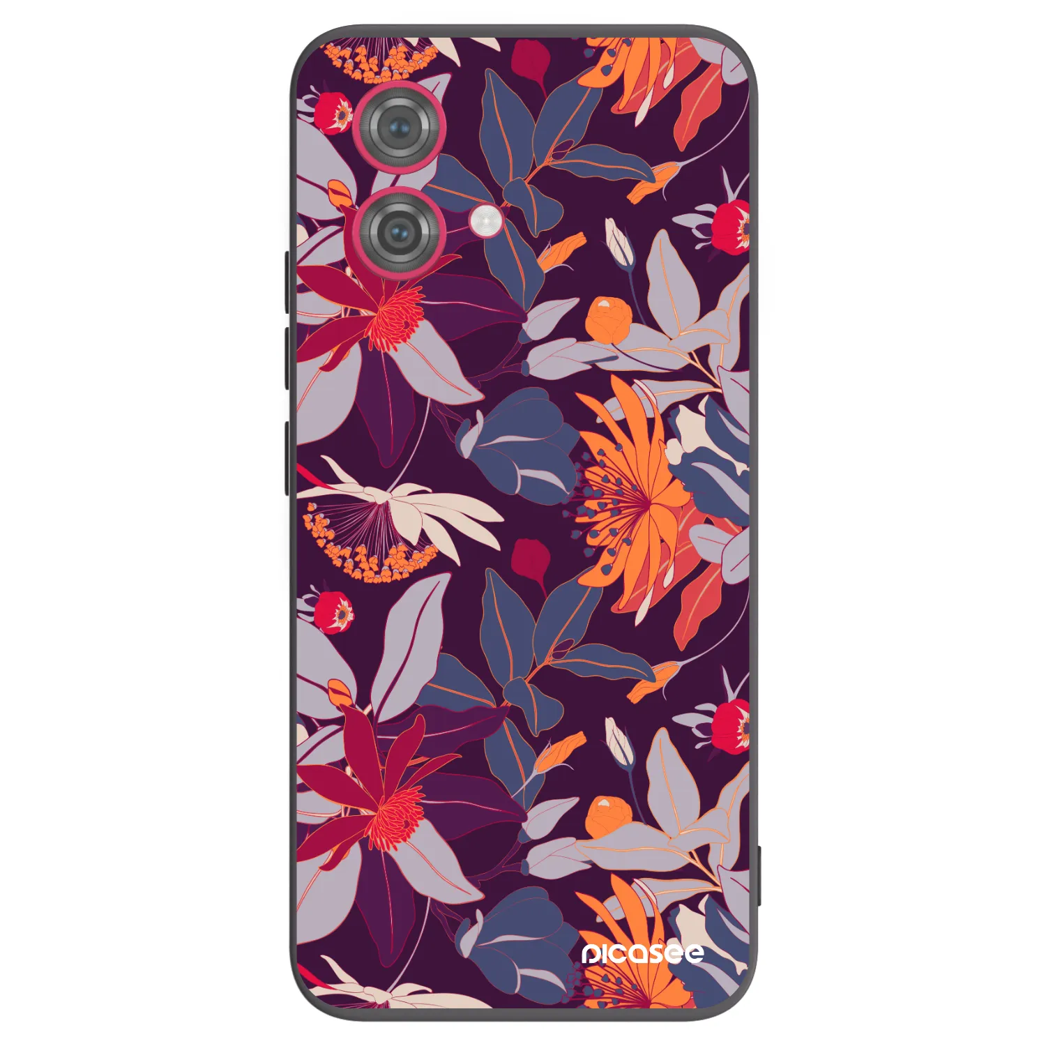 Picasee fekete szilikon tok az alábbi mobiltelefonokra Motorola Moto G84 5G - Purple Leaf