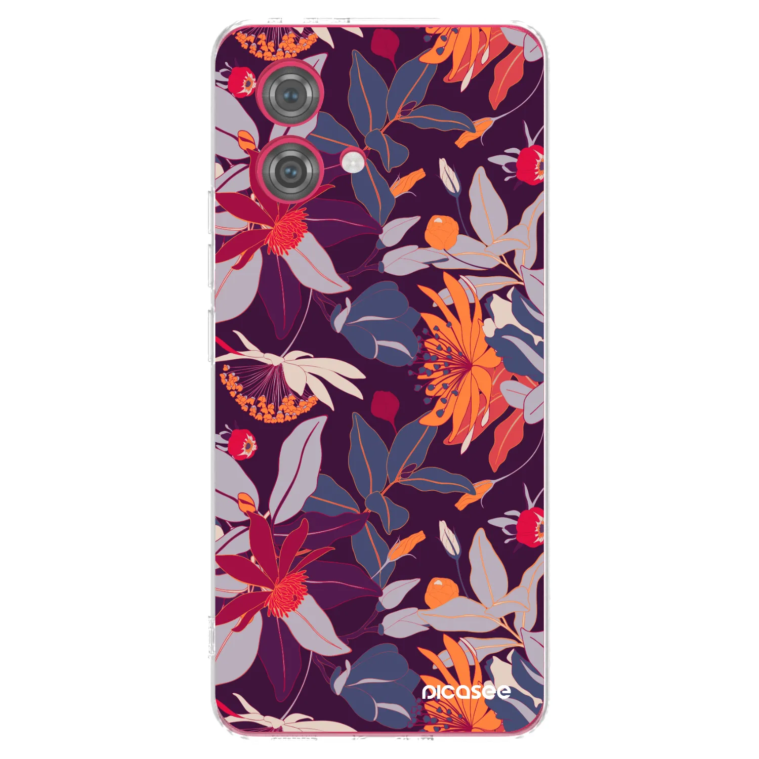 Picasee átlátszó szilikon tok az alábbi mobiltelefonokra Motorola Moto G84 5G - Purple Leaf