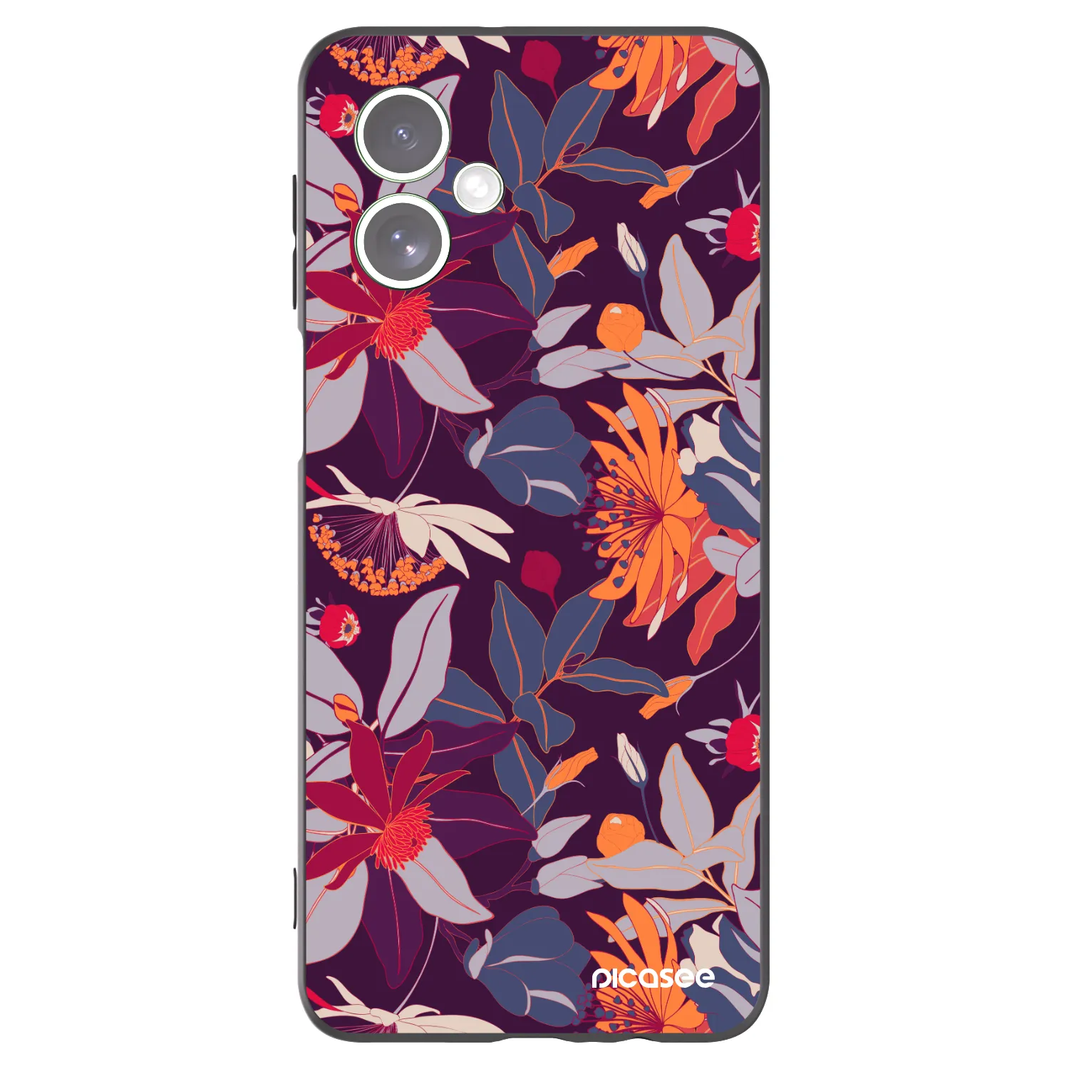 Picasee fekete szilikon tok az alábbi mobiltelefonokra Motorola Moto G54 5G - Purple Leaf