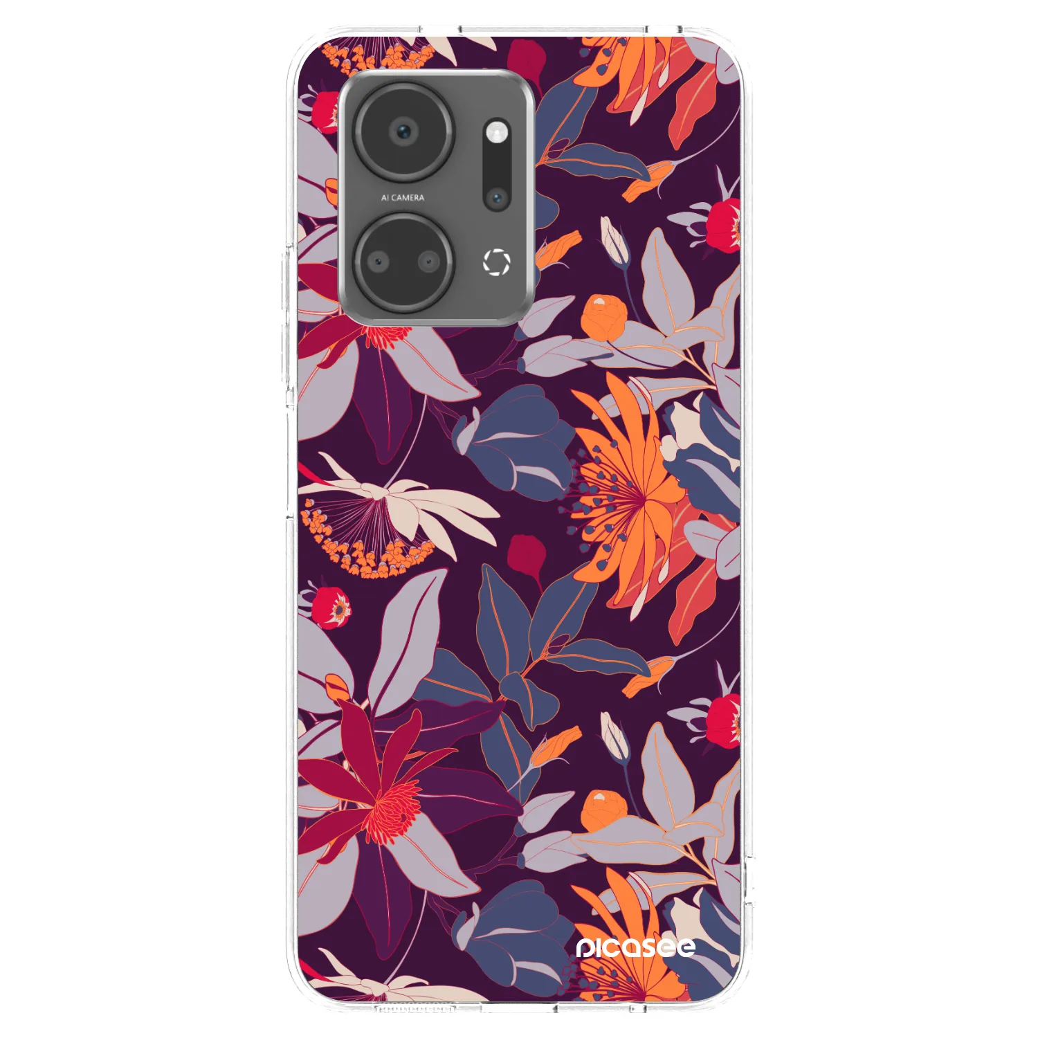 Picasee átlátszó szilikon tok az alábbi mobiltelefonokra Honor X7a - Purple Leaf