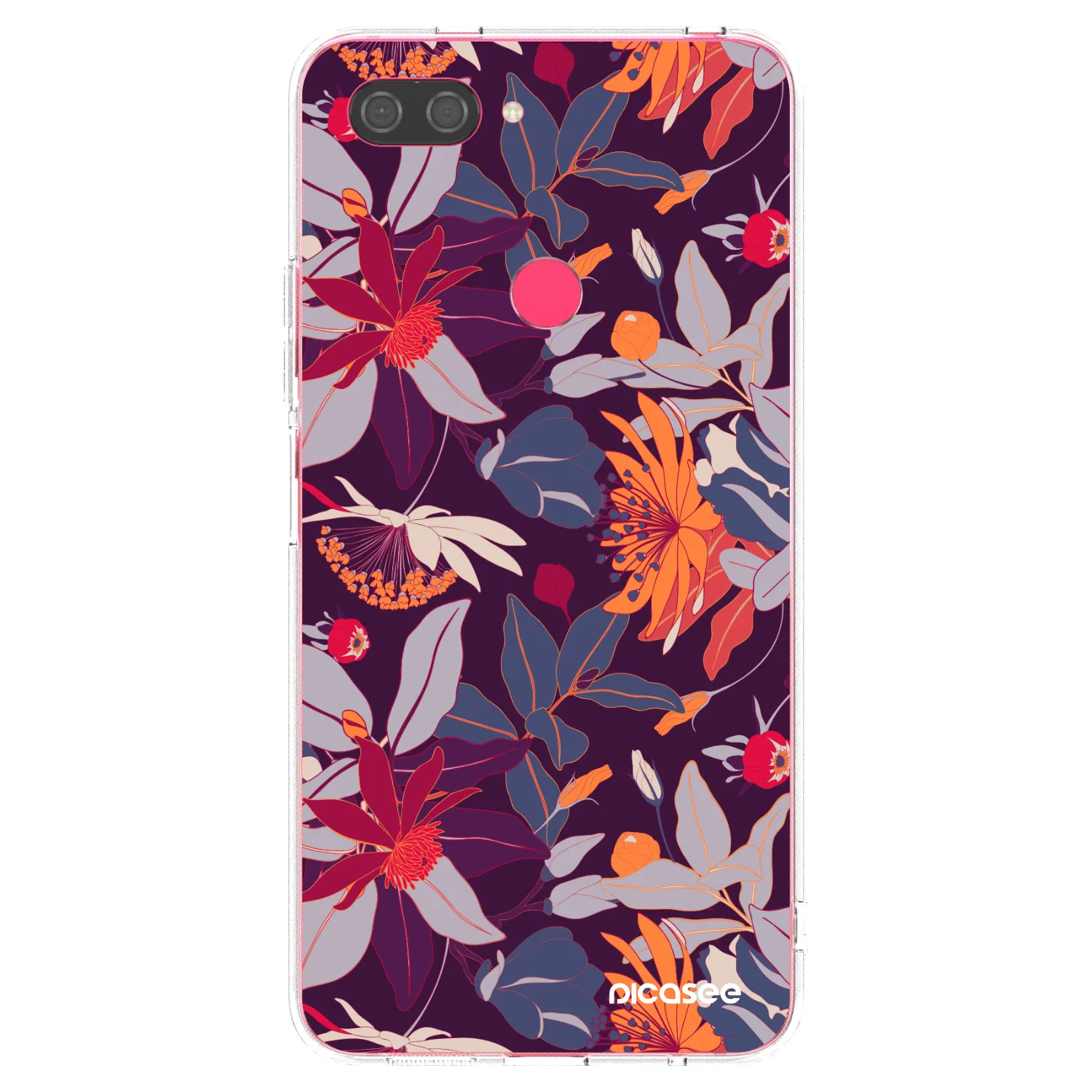 Picasee átlátszó szilikon tok az alábbi mobiltelefonokra Xiaomi Mi 8 Lite - Purple Leaf