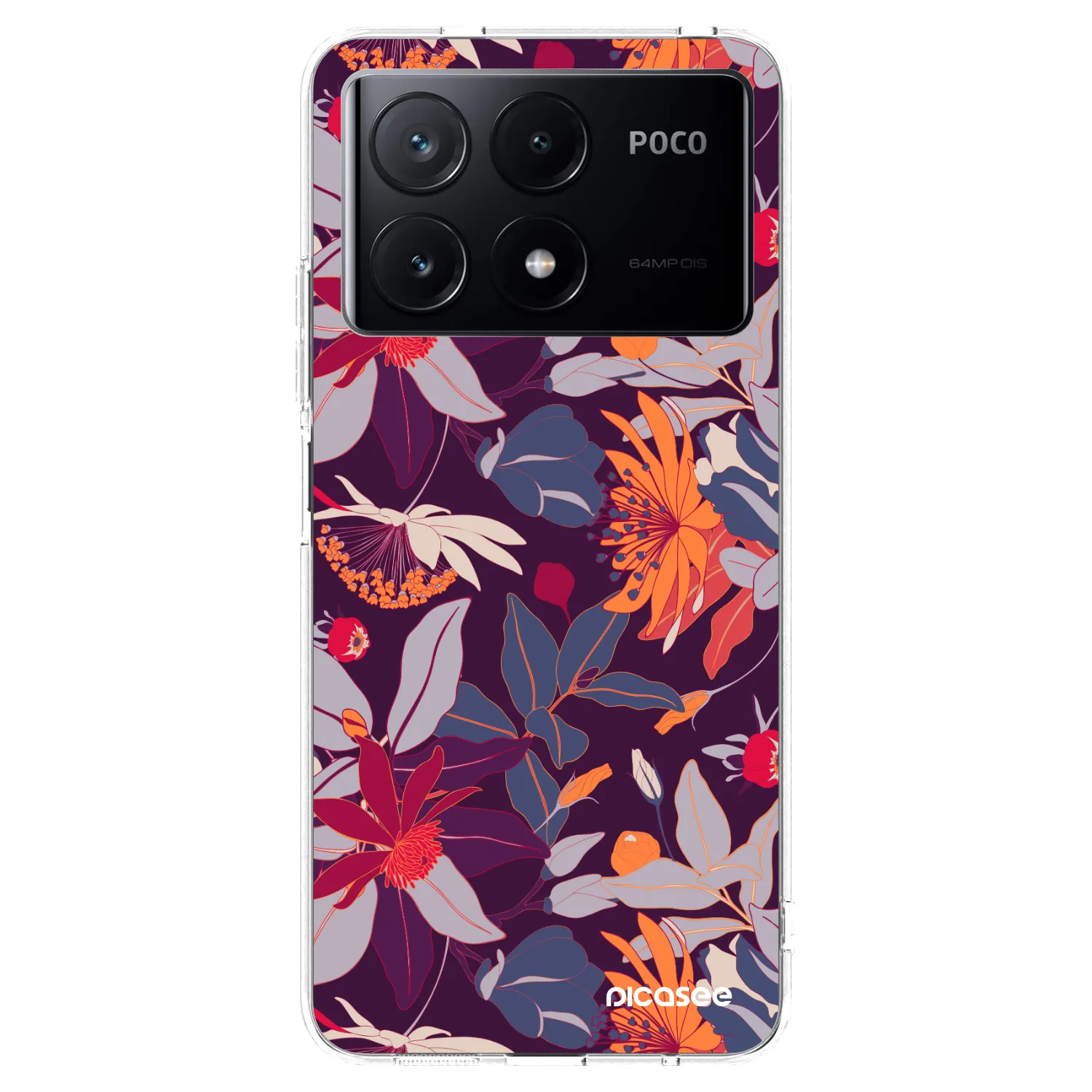 Picasee átlátszó szilikon tok az alábbi mobiltelefonokra Xiaomi Poco X6 Pro - Purple Leaf