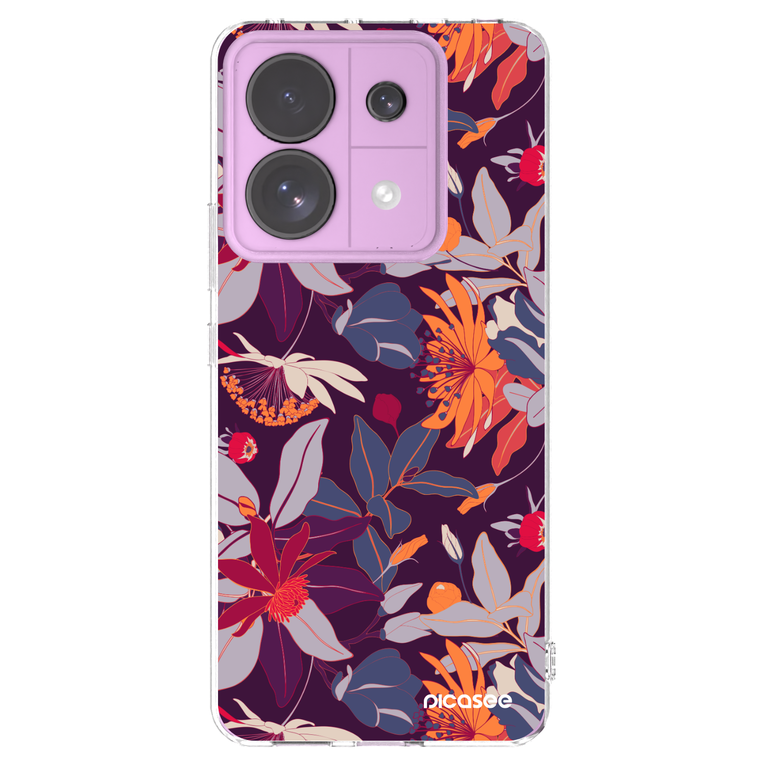 Picasee átlátszó szilikon tok az alábbi mobiltelefonokra Xiaomi Redmi Note 13 Pro 5G - Purple Leaf