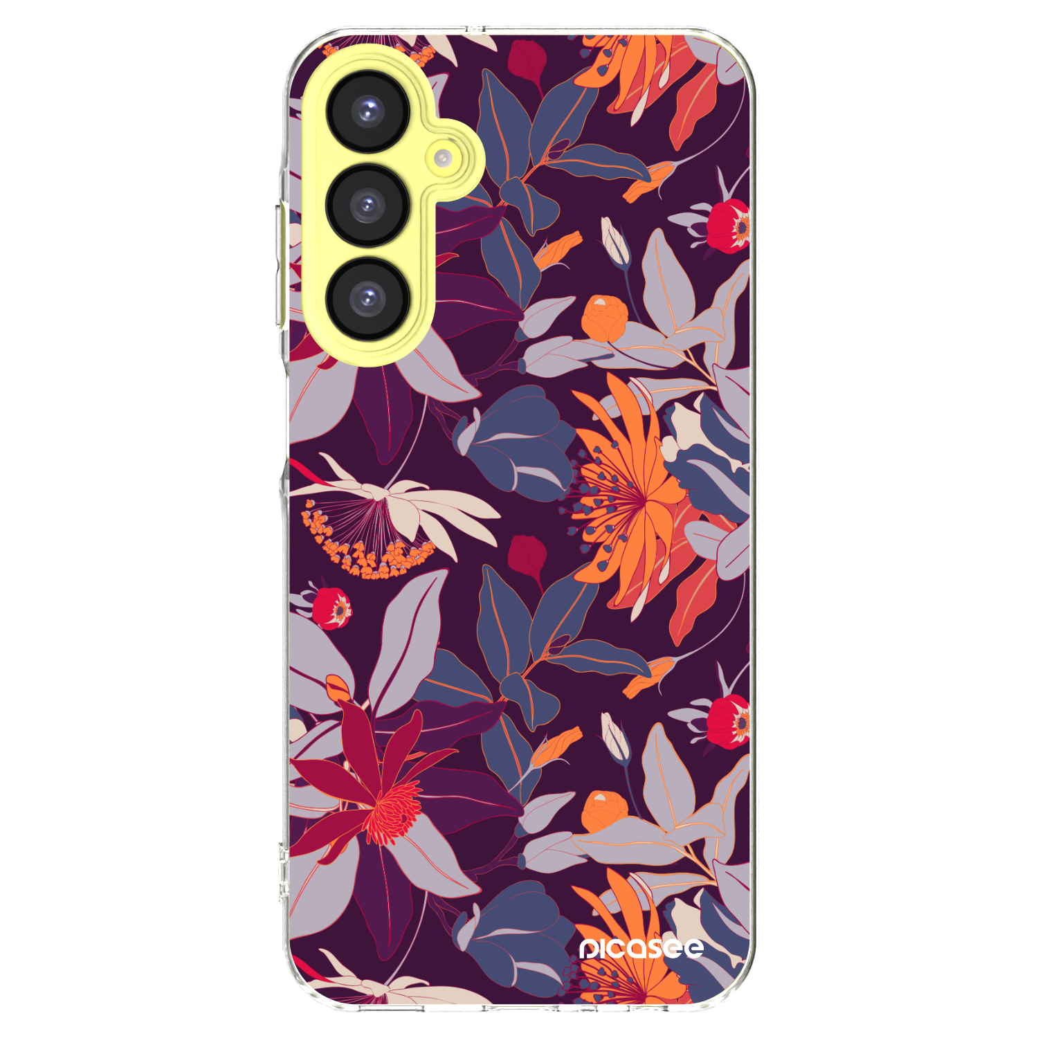Picasee átlátszó szilikon tok az alábbi mobiltelefonokra Samsung Galaxy A25 A256B 5G - Purple Leaf