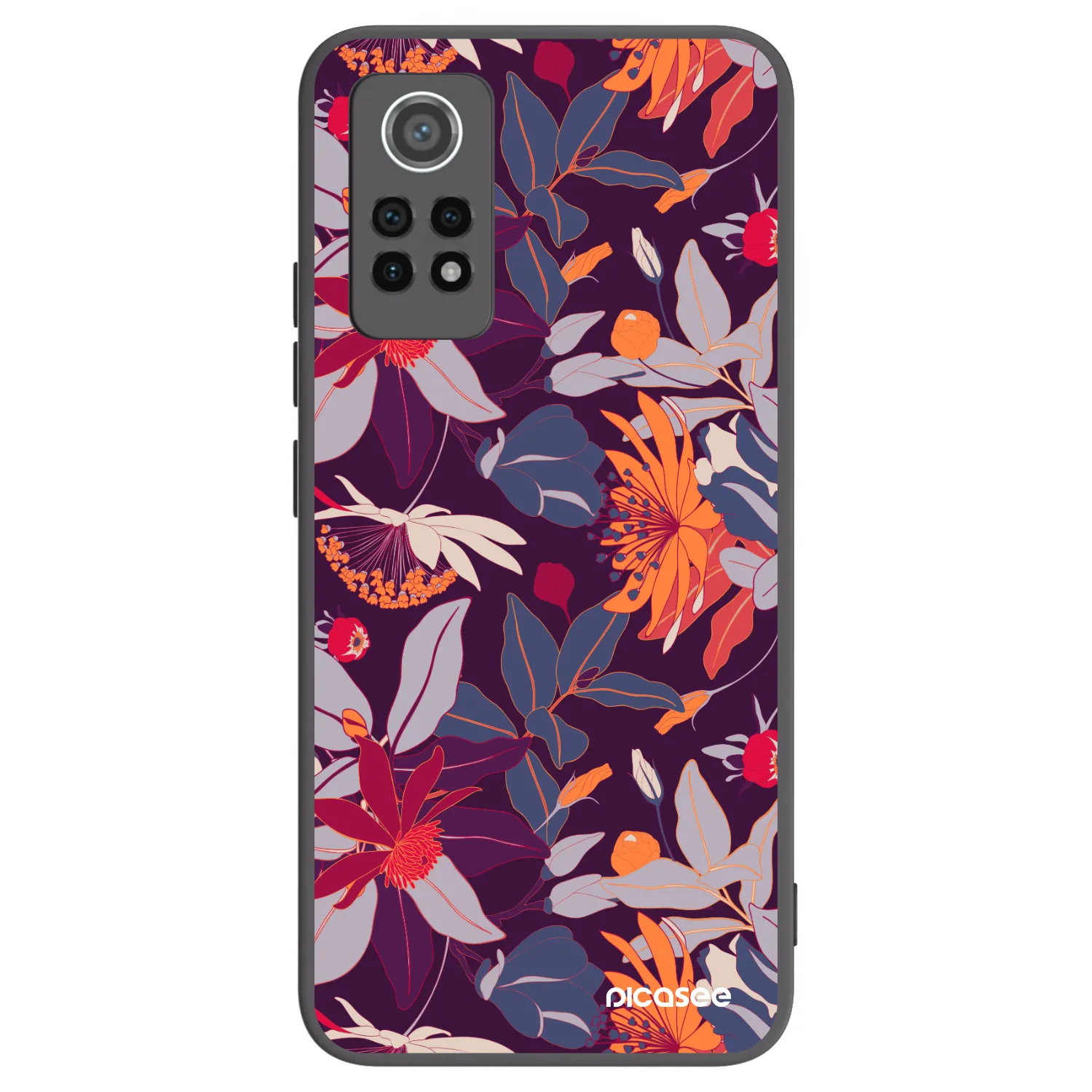 Picasee fekete szilikon tok az alábbi mobiltelefonokra Xiaomi Redmi Note 12 Pro 4G - Purple Leaf