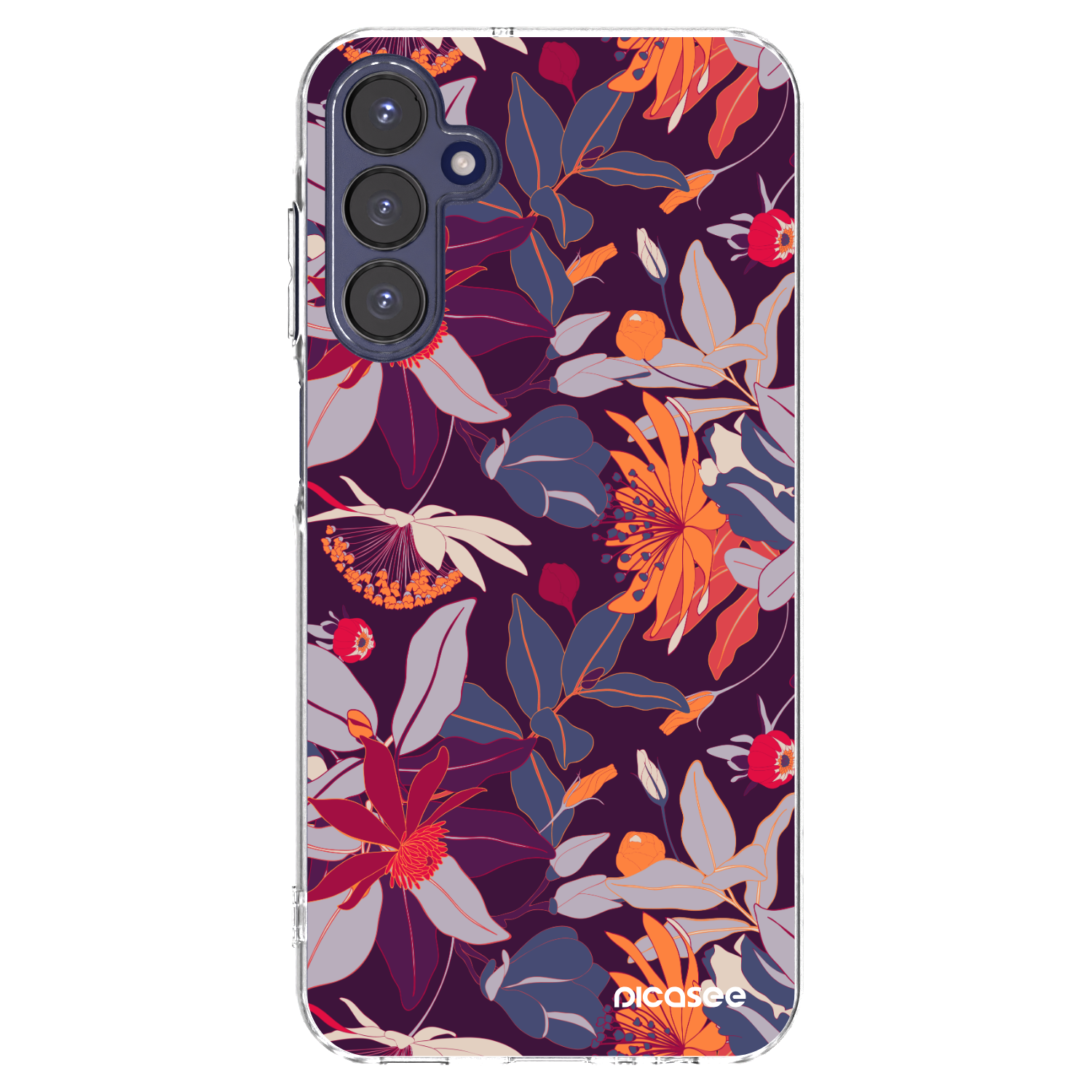 Picasee átlátszó szilikon tok az alábbi mobiltelefonokra Samsung Galaxy A15 A155F 4G - Purple Leaf