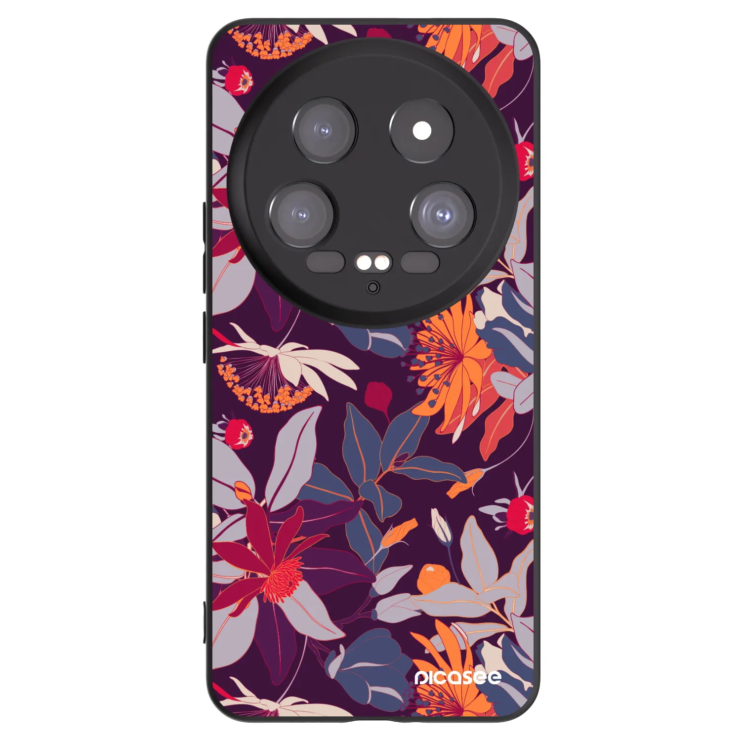 Picasee fekete szilikon tok az alábbi mobiltelefonokra Xiaomi 14 Ultra - Purple Leaf