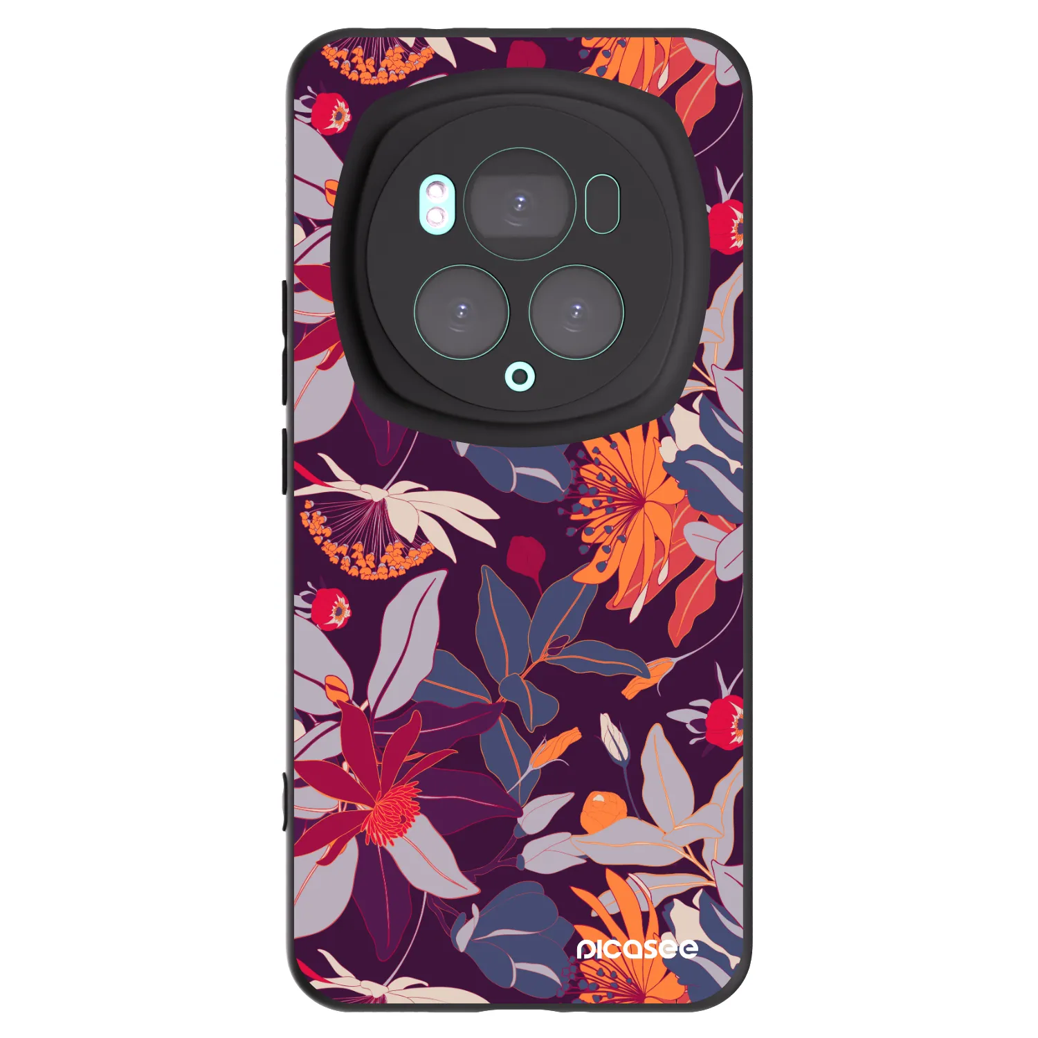 Picasee fekete szilikon tok az alábbi mobiltelefonokra Honor Magic6 Pro - Purple Leaf