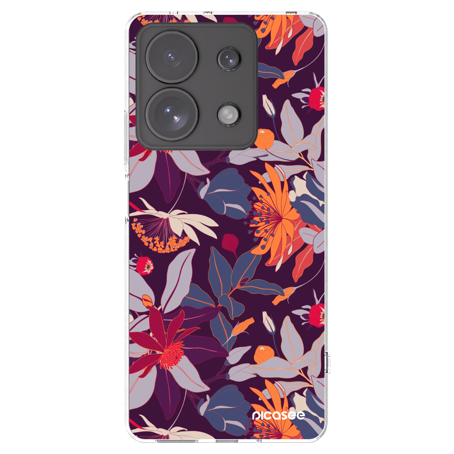 Picasee átlátszó szilikon tok az alábbi mobiltelefonokra Xiaomi Redmi Note 13 Pro 4G - Purple Leaf