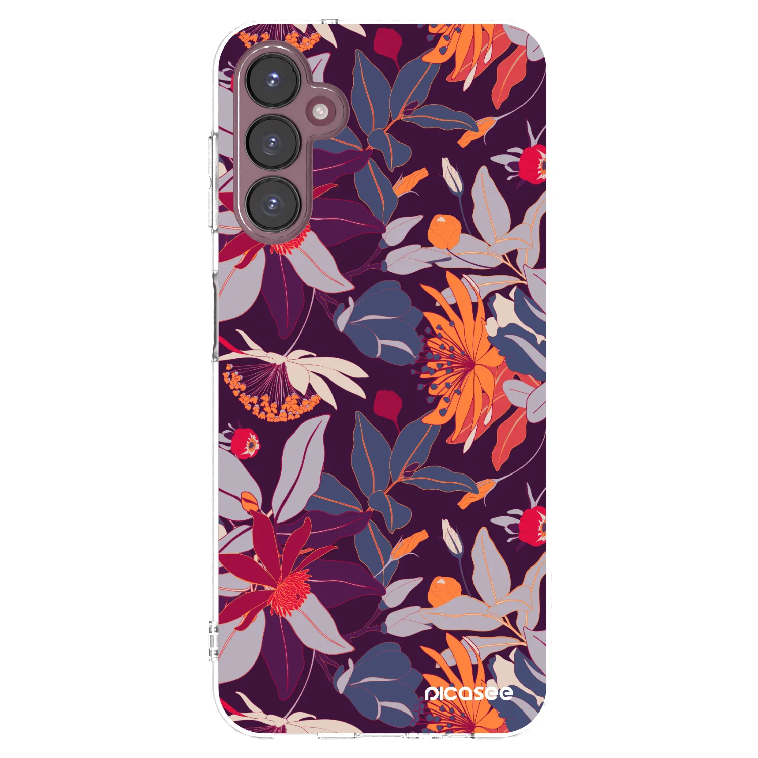 Picasee átlátszó szilikon tok az alábbi mobiltelefonokra Samsung Galaxy A05s A057G - Purple Leaf