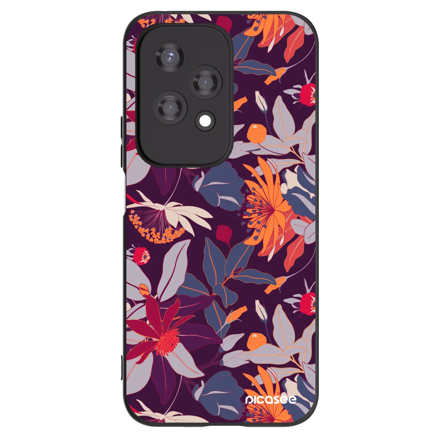Picasee fekete szilikon tok az alábbi mobiltelefonokra Honor 200 Lite - Purple Leaf
