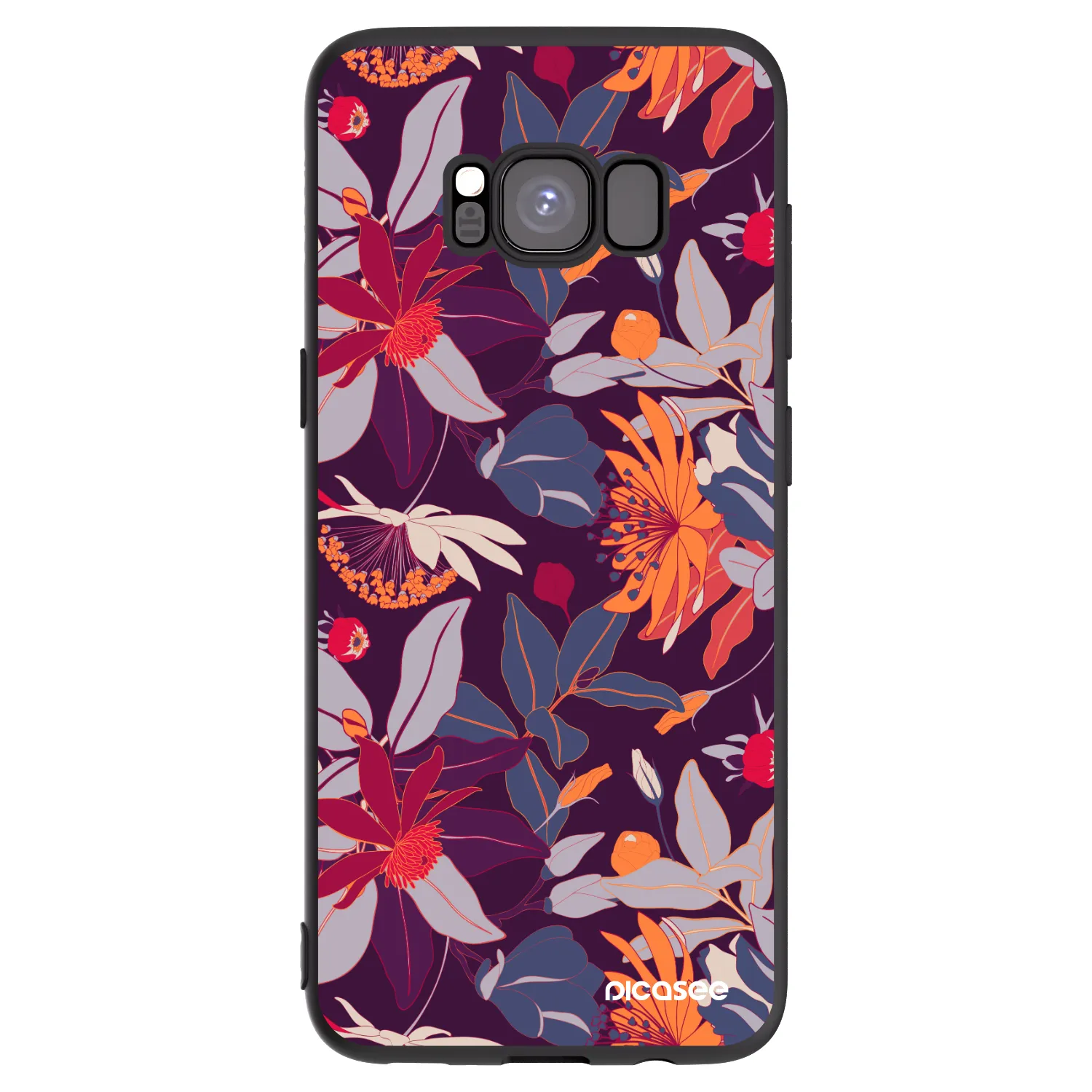 Picasee fekete szilikon tok az alábbi mobiltelefonokra Samsung Galaxy S8 G950F - Purple Leaf