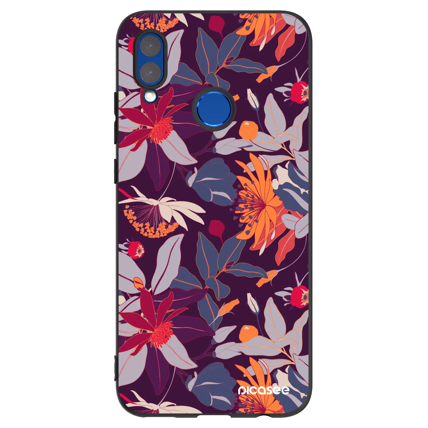 Picasee fekete szilikon tok az alábbi mobiltelefonokra Honor 10 Lite - Purple Leaf