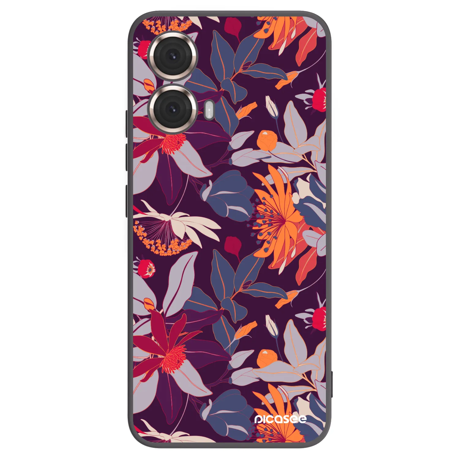 Picasee fekete szilikon tok az alábbi mobiltelefonokra Motorola Moto G85 - Purple Leaf