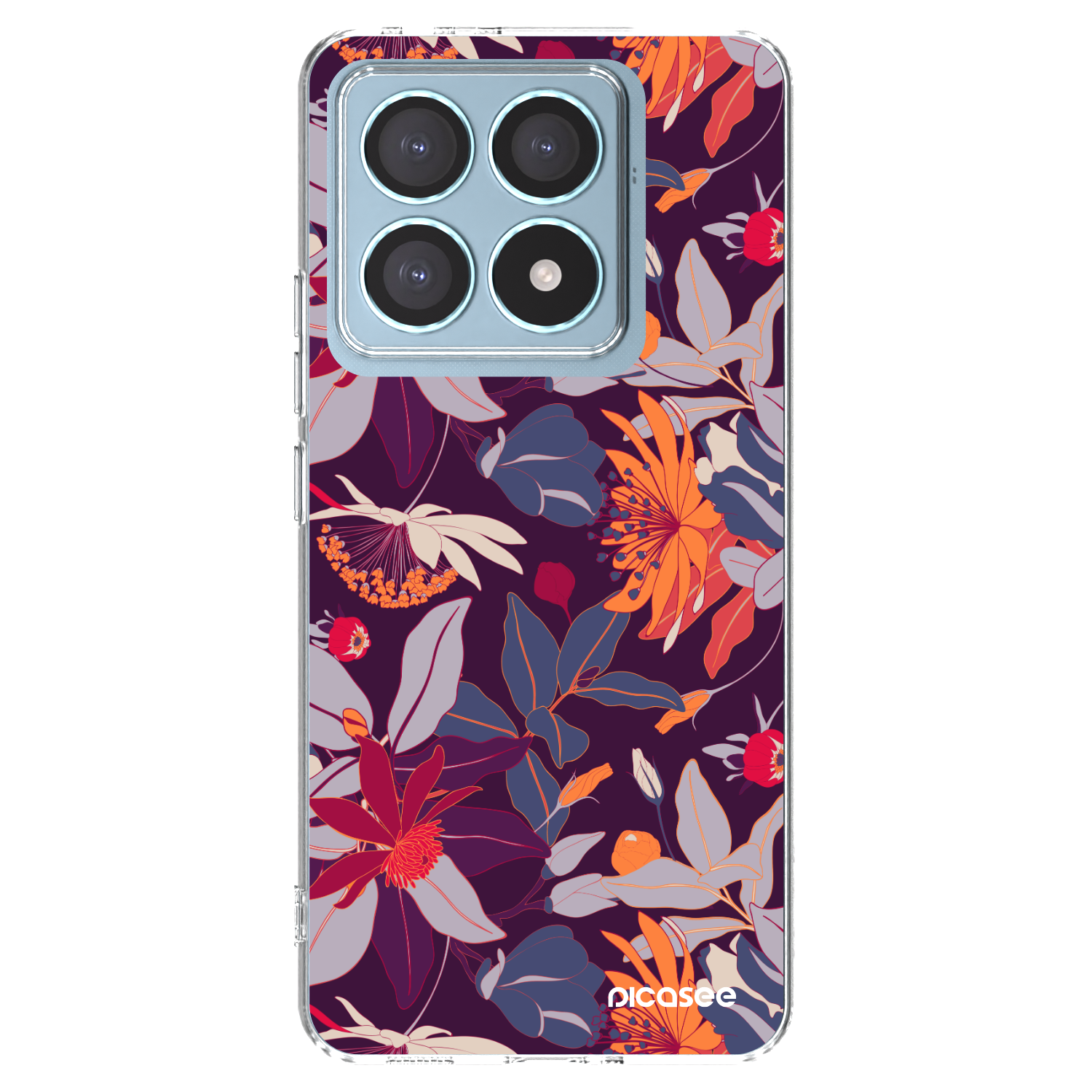 Picasee átlátszó szilikon tok az alábbi mobiltelefonokra Xiaomi 14T Pro - Purple Leaf