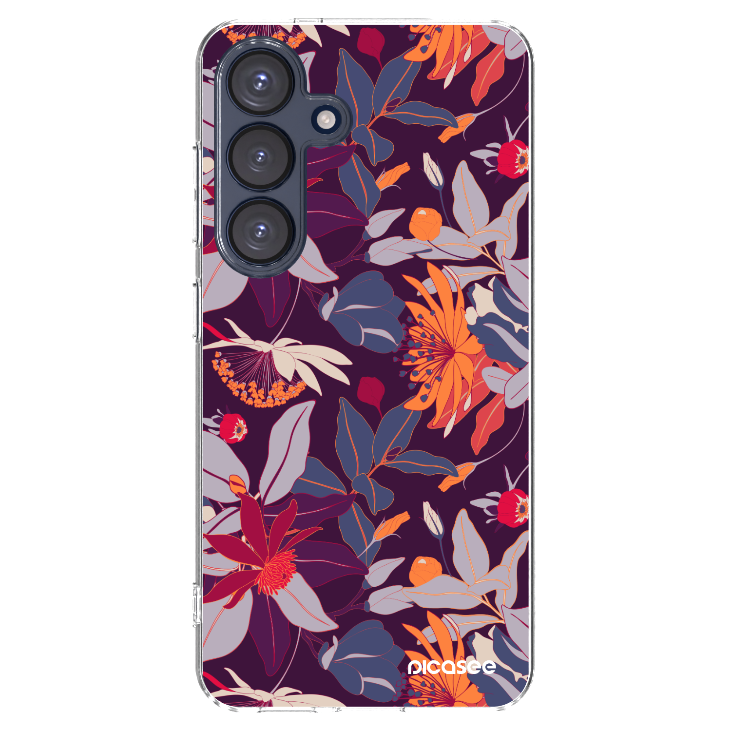 Picasee átlátszó szilikon tok az alábbi mobiltelefonokra Samsung Galaxy S25 5G - Purple Leaf