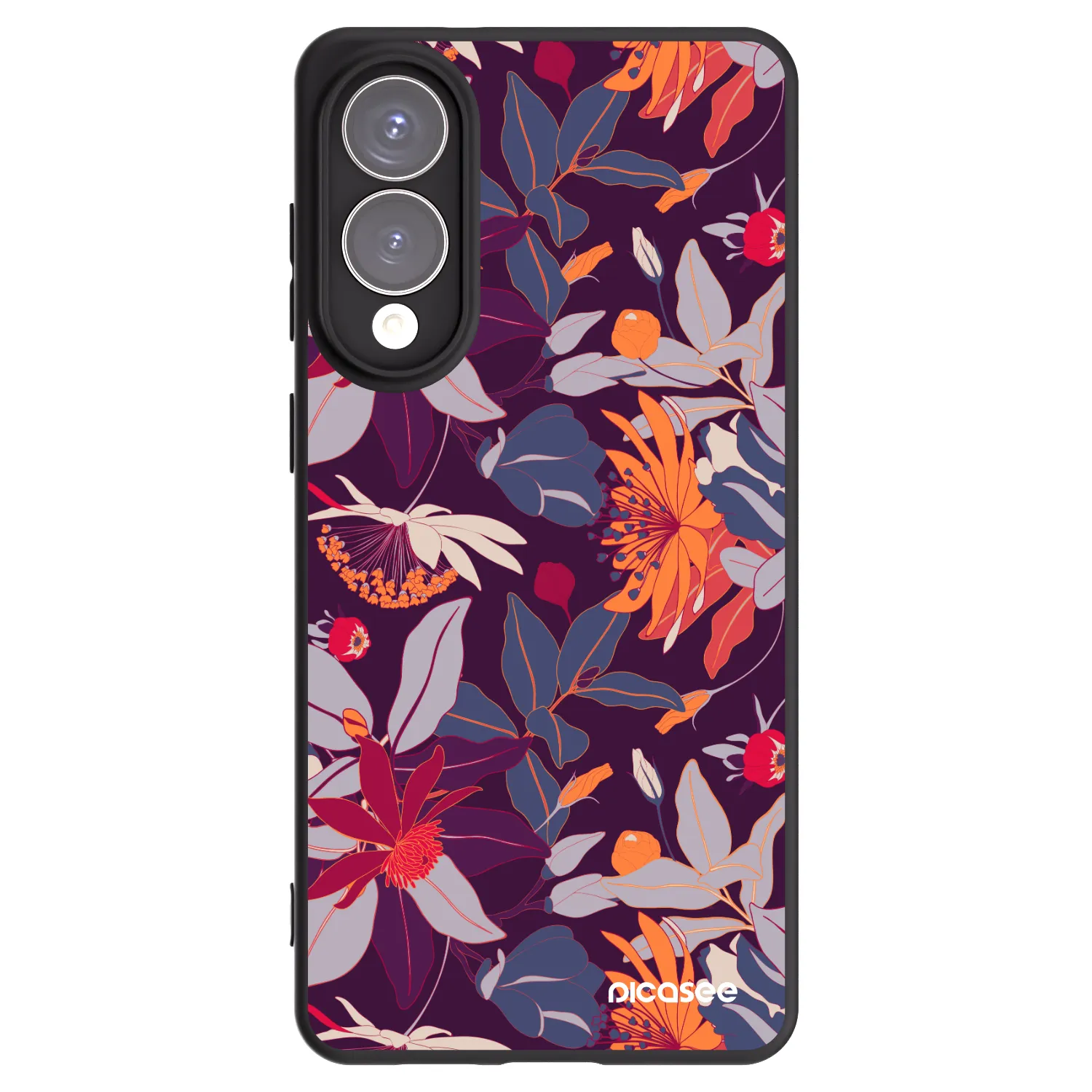 Picasee fekete szilikon tok az alábbi mobiltelefonokra Samsung Galaxy S25 Edge 5G - Purple Leaf