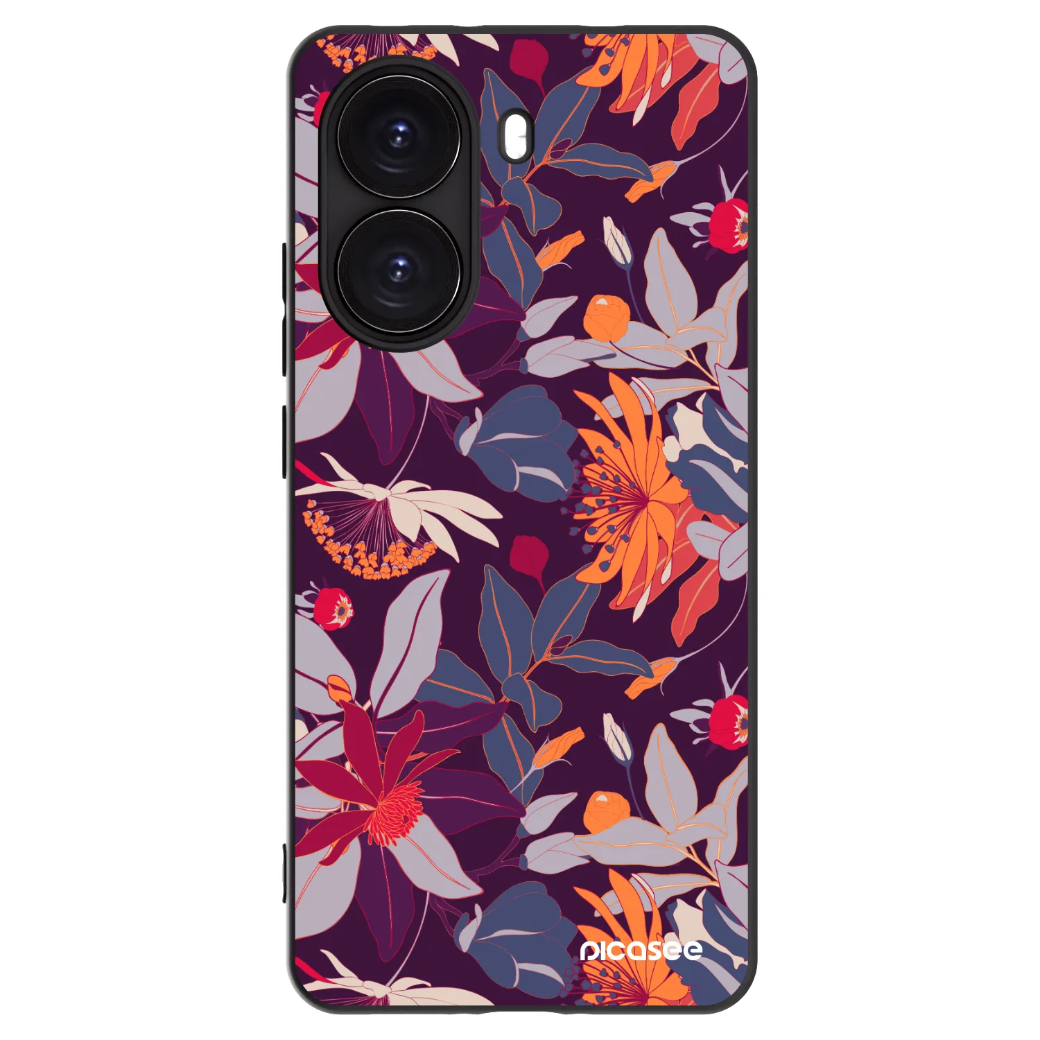 Picasee fekete szilikon tok az alábbi mobiltelefonokra Xiaomi Poco X7 Pro 5G - Purple Leaf