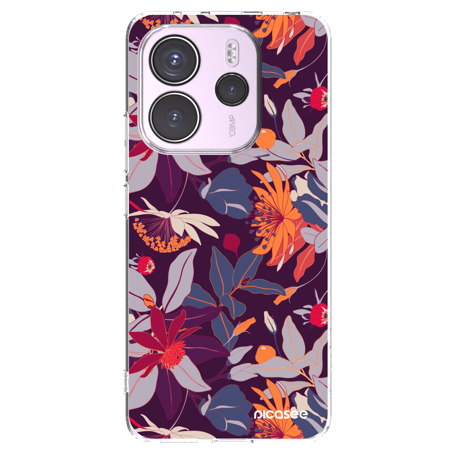 Picasee átlátszó szilikon tok az alábbi mobiltelefonokra Xiaomi Redmi Note 14 4G - Purple Leaf