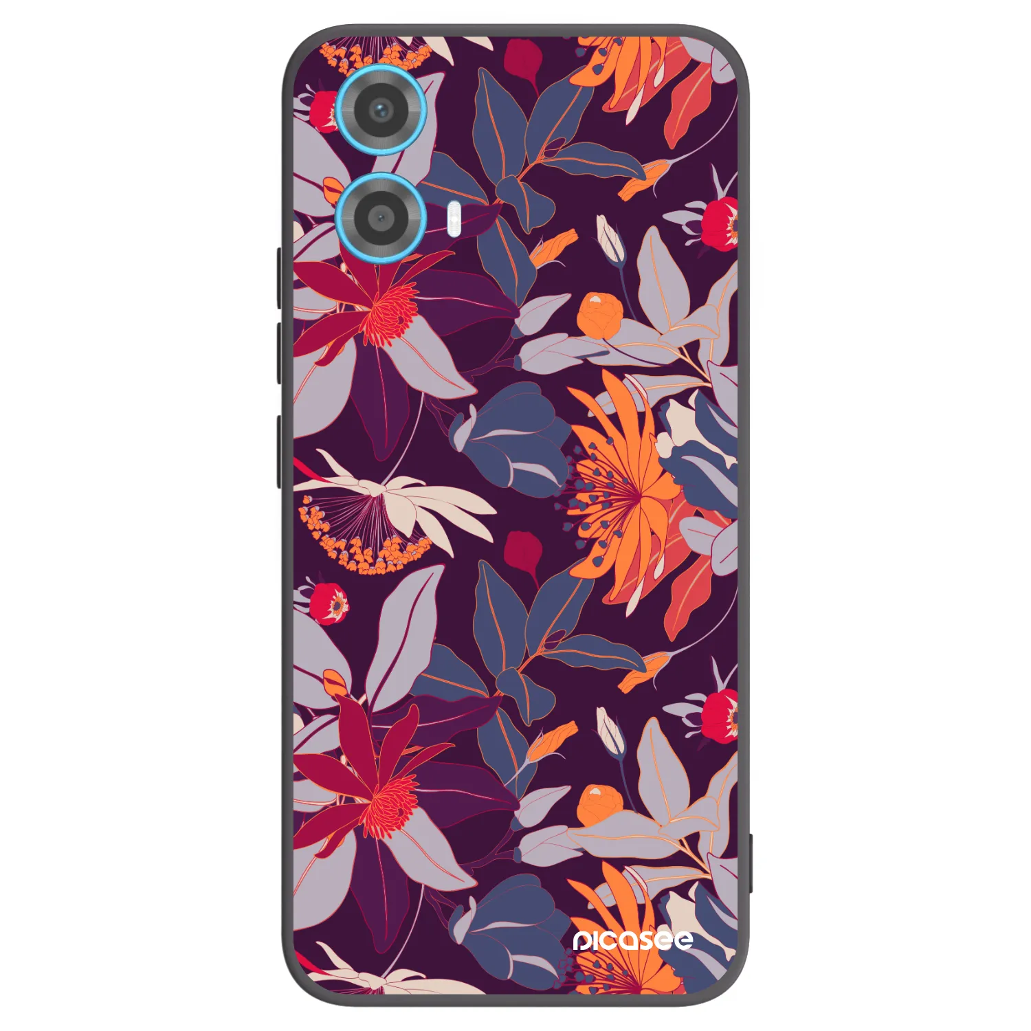 Picasee fekete szilikon tok az alábbi mobiltelefonokra Motorola Moto G34 5G - Purple Leaf