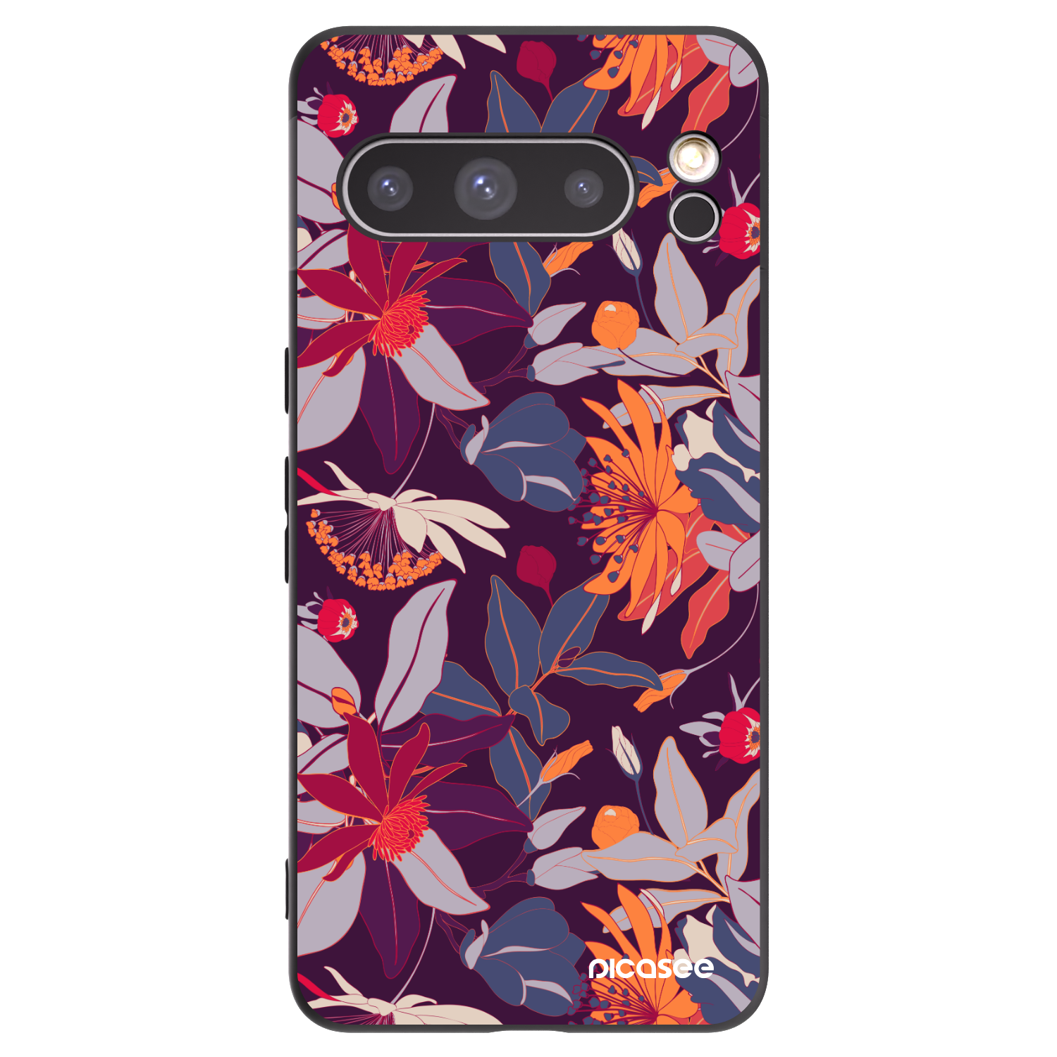 Picasee fekete szilikon tok az alábbi mobiltelefonokra Google Pixel 8 Pro - Purple Leaf
