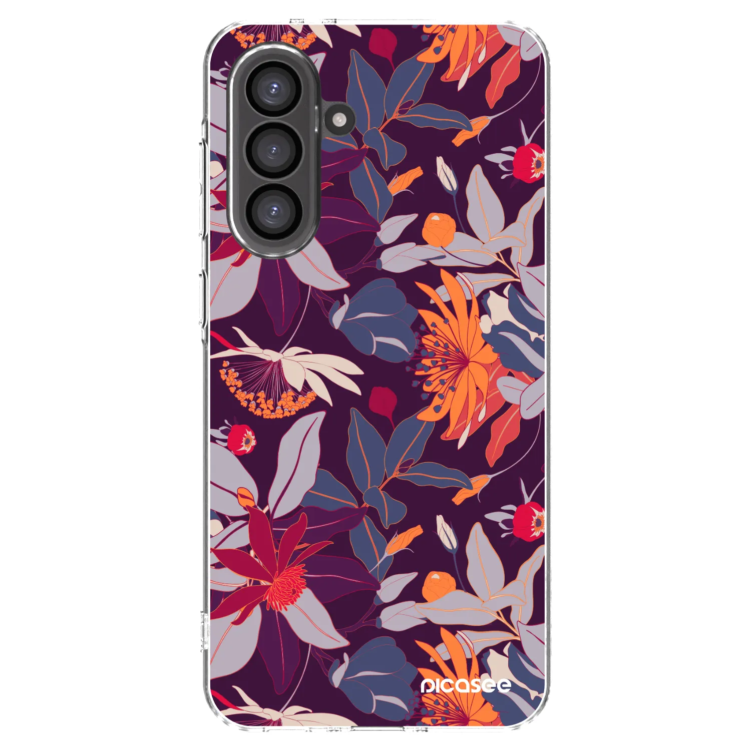 Picasee átlátszó szilikon tok az alábbi mobiltelefonokra Samsung Galaxy A56 5G A566B - Purple Leaf