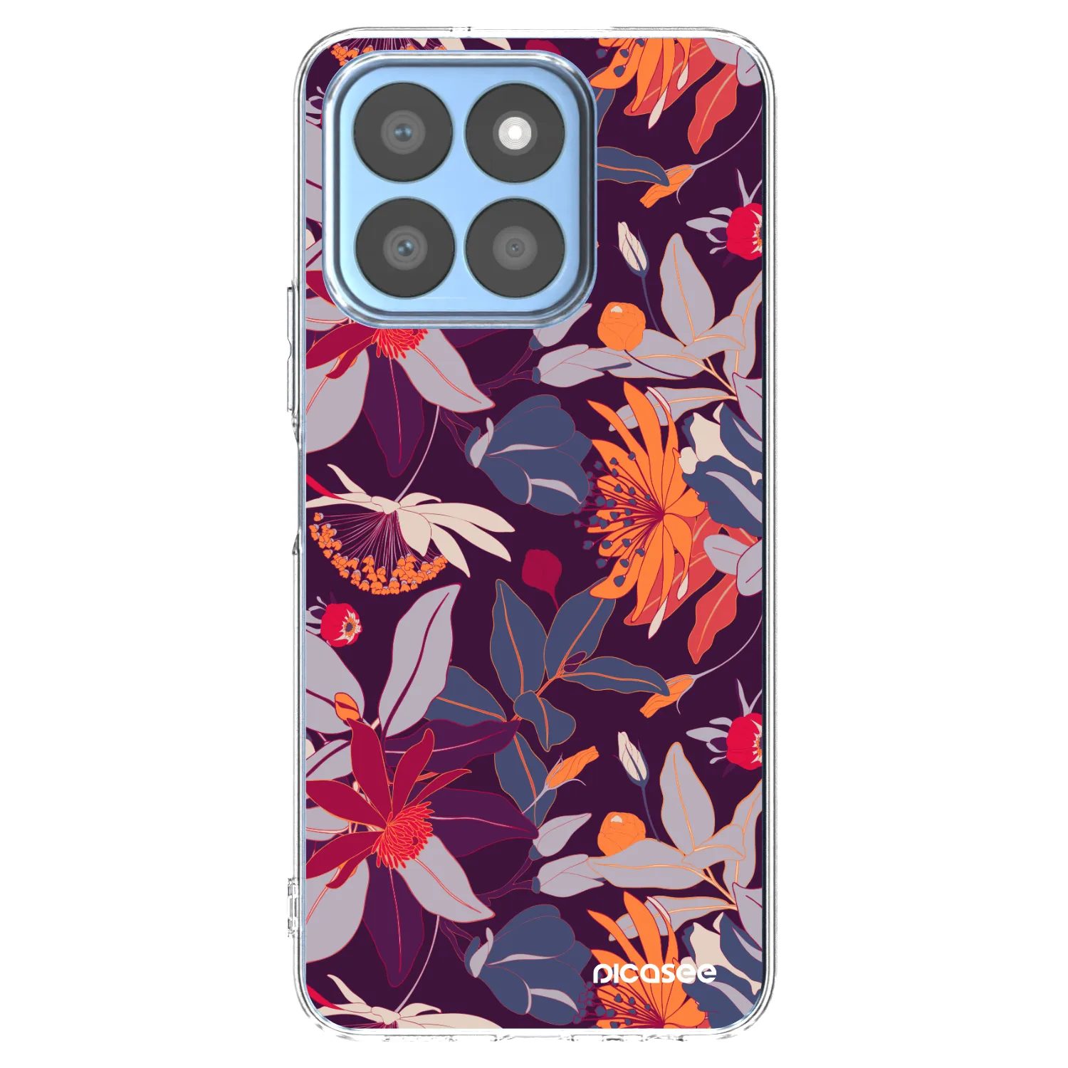 Picasee átlátszó szilikon tok az alábbi mobiltelefonokra Honor X8c - Purple Leaf