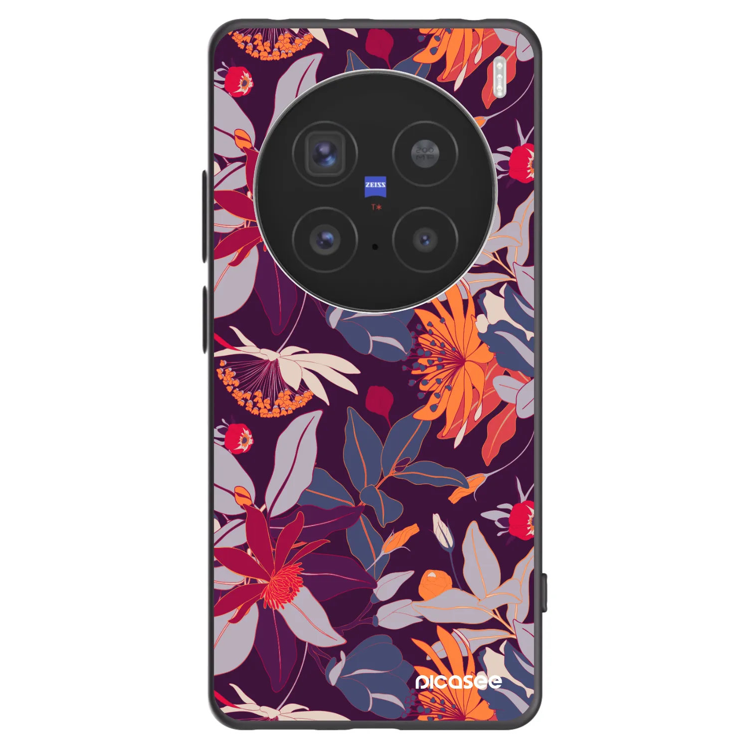 Picasee fekete szilikon tok az alábbi mobiltelefonokra Vivo X200 Pro - Purple Leaf
