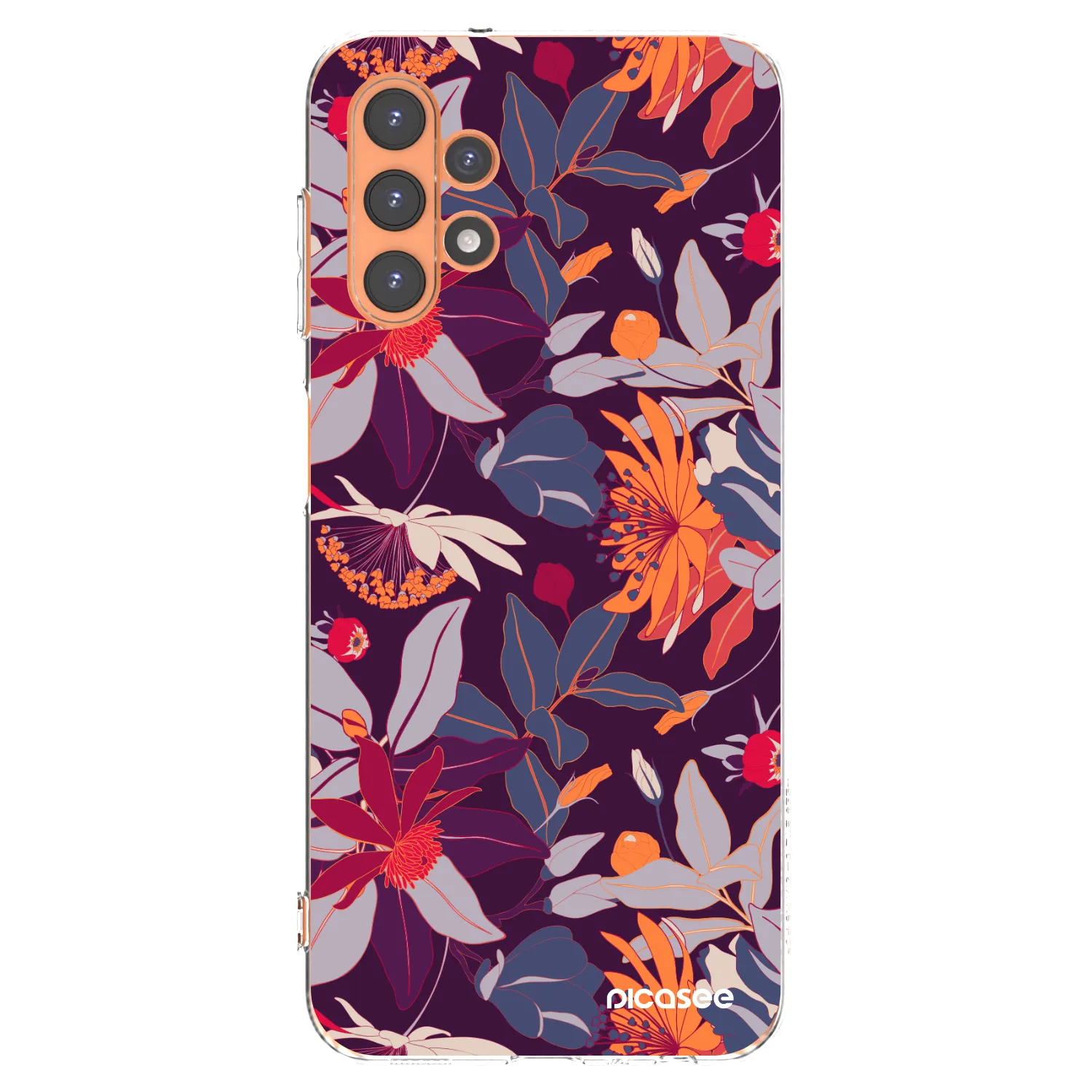 Picasee átlátszó szilikon tok az alábbi mobiltelefonokra Samsung Galaxy A13 5G - Purple Leaf