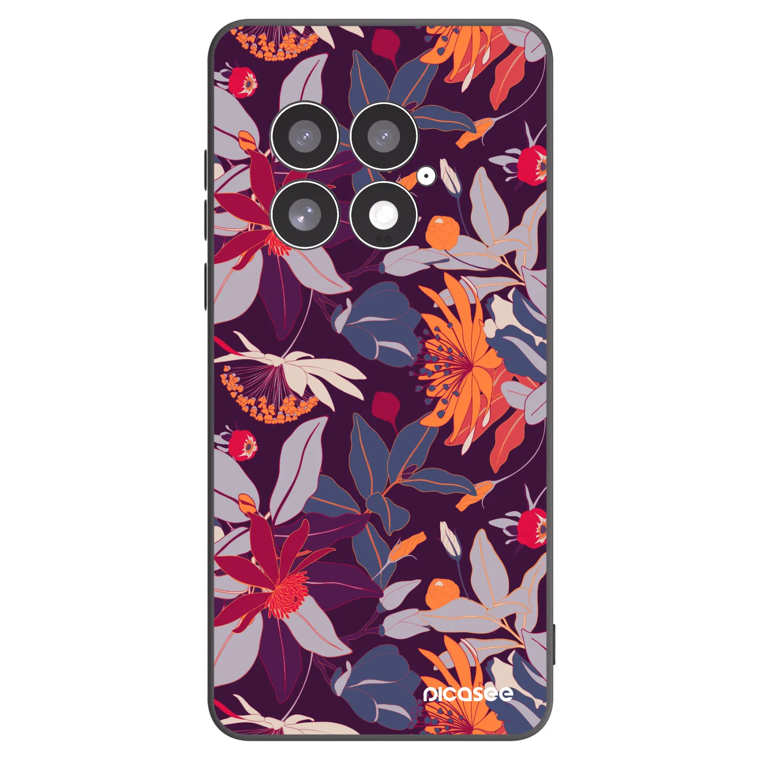 Picasee fekete szilikon tok az alábbi mobiltelefonokra OnePlus 13 5G - Purple Leaf