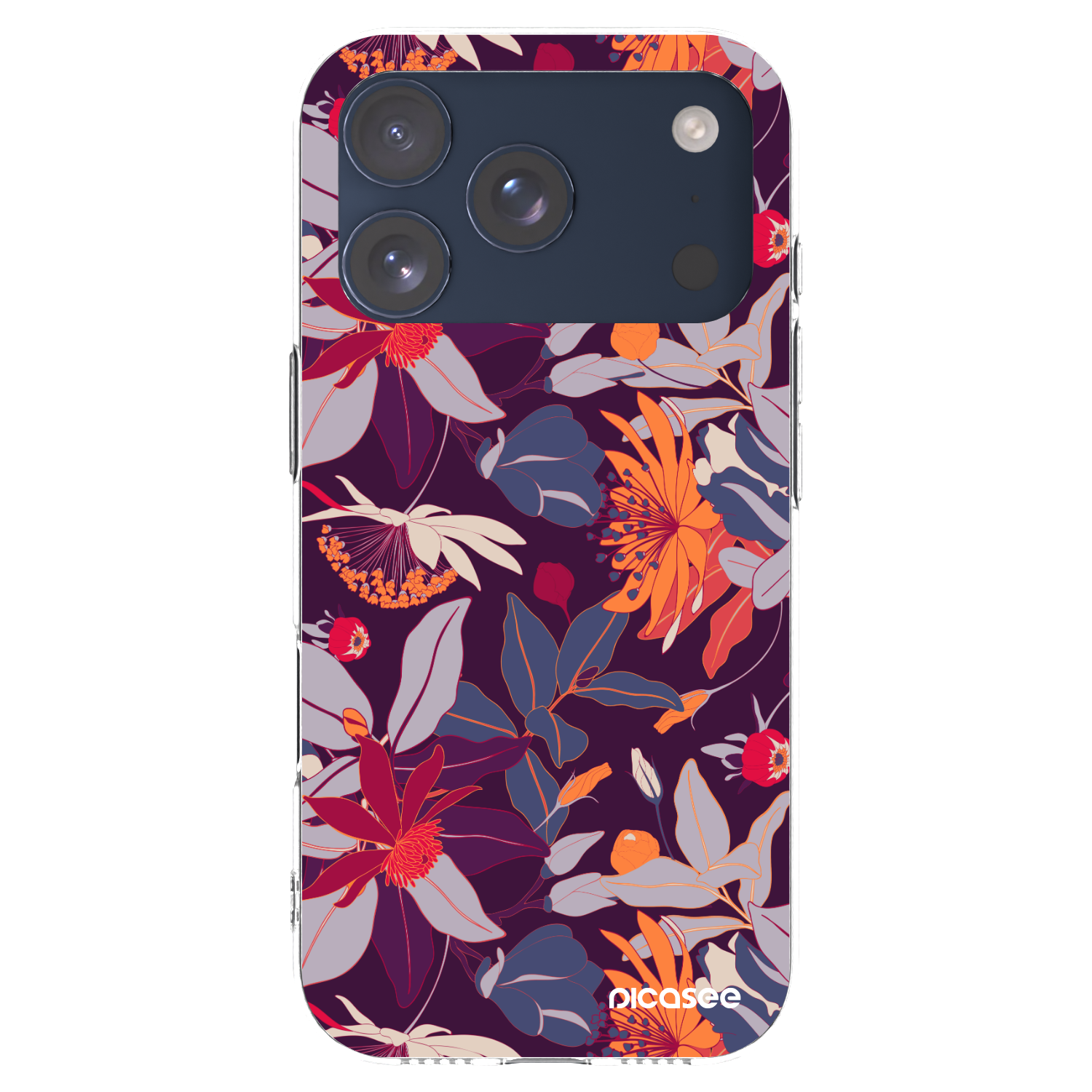 Picasee átlátszó szilikon tok az alábbi mobiltelefonokra Apple iPhone 17 Pro - Purple Leaf