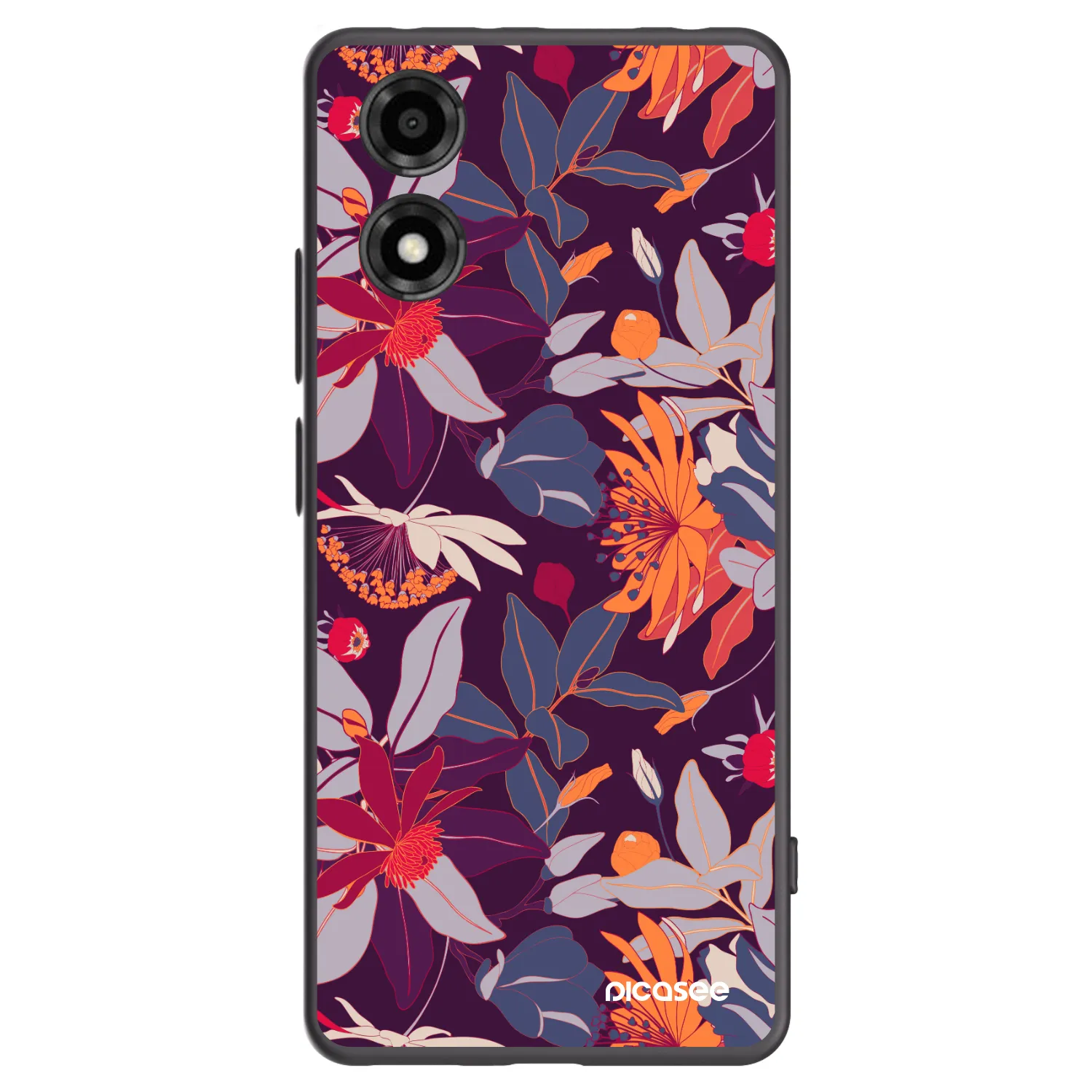 Picasee fekete szilikon tok az alábbi mobiltelefonokra Motorola Moto E14 - Purple Leaf
