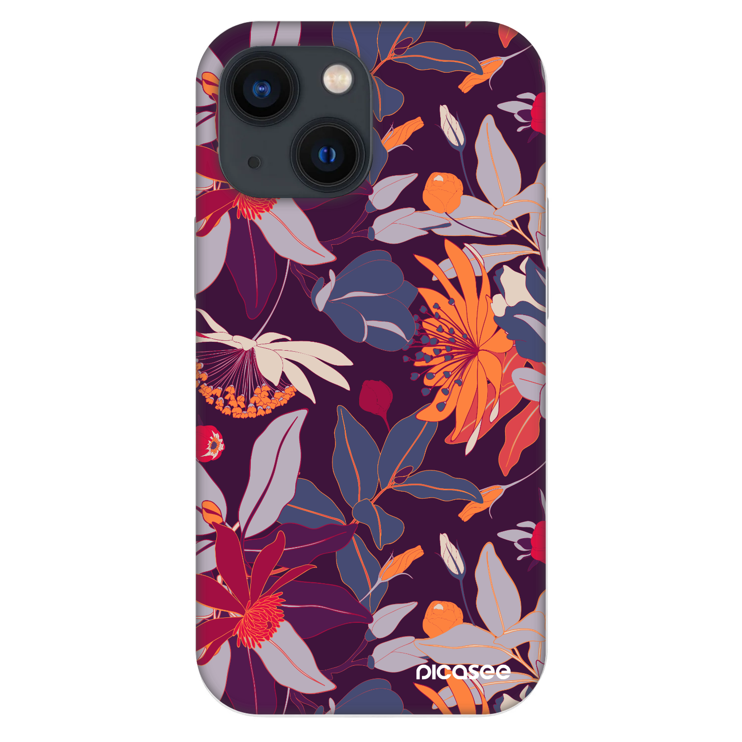 Picasee Fashion Case Apple iPhone 13 mini - Purple Leaf