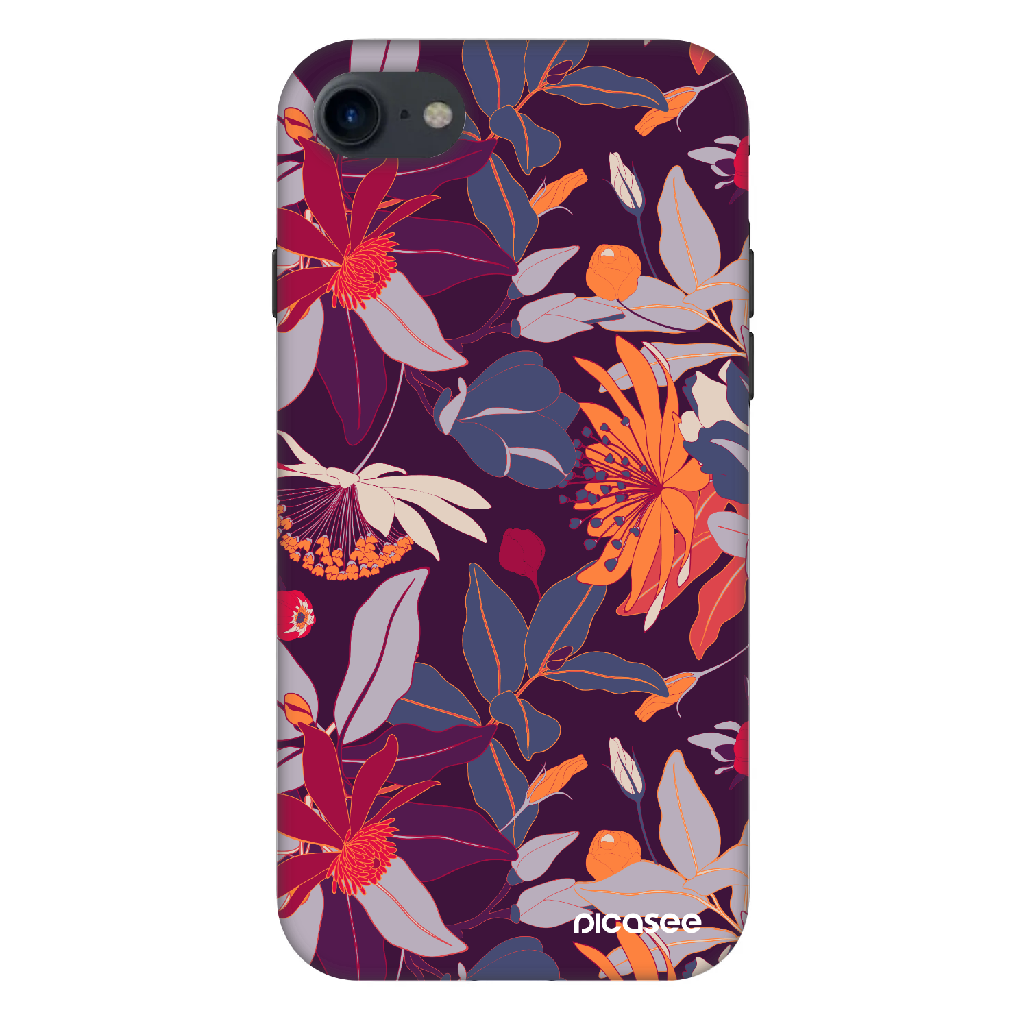 Picasee Fashion Case Apple iPhone 7 - Purple Leaf