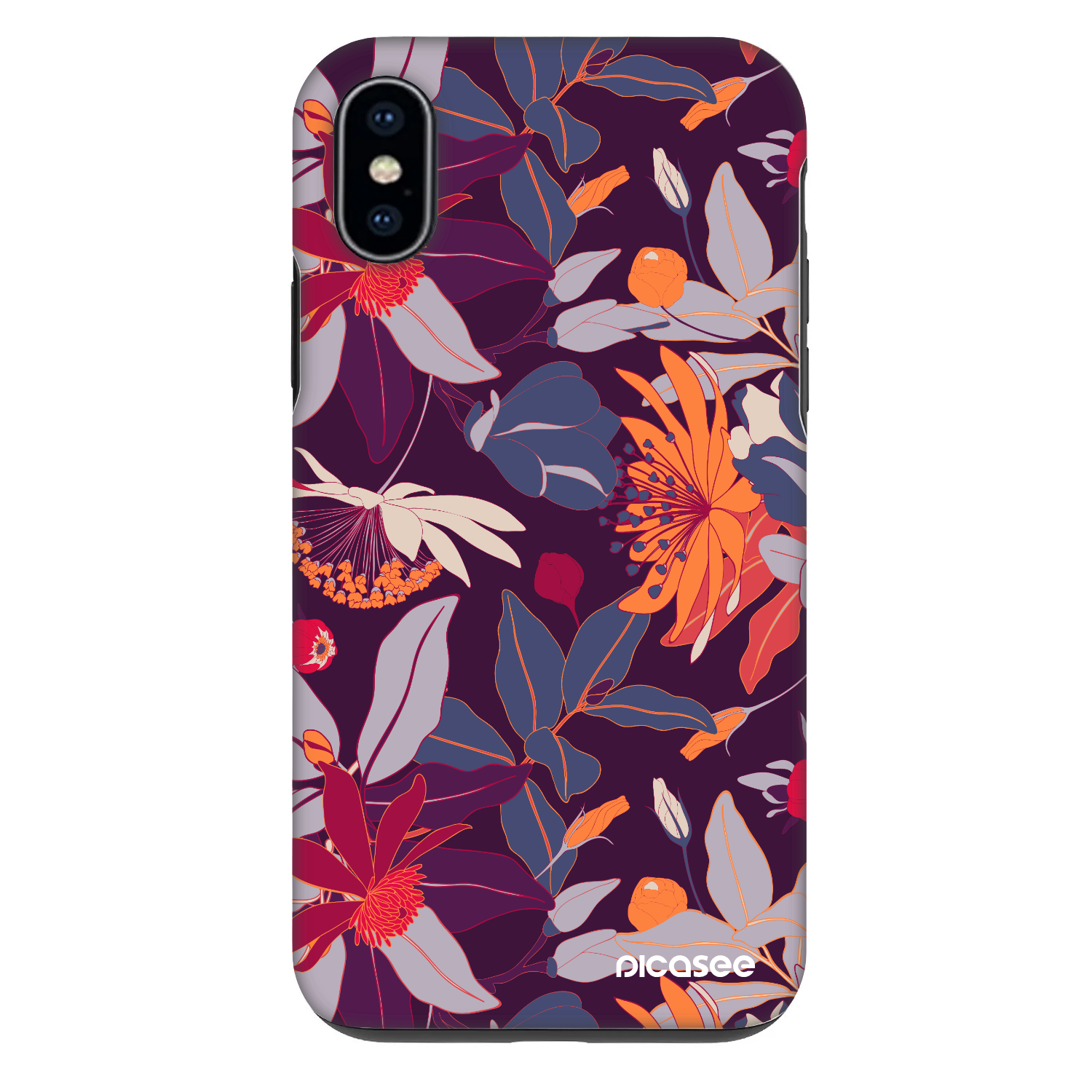 Picasee Fashion Case Apple iPhone X/XS - Purple Leaf