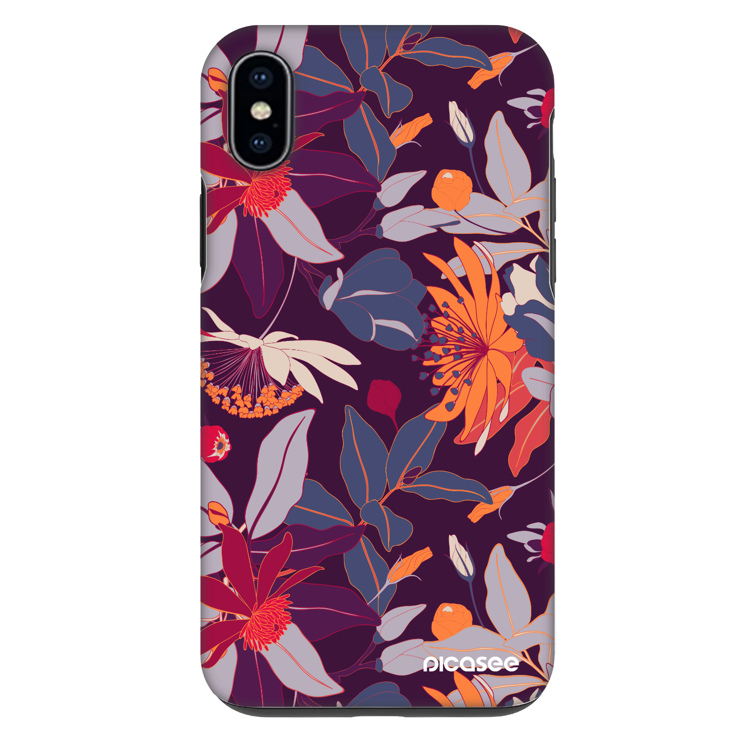 Picasee Fashion Case Apple iPhone XS Max - Purple Leaf