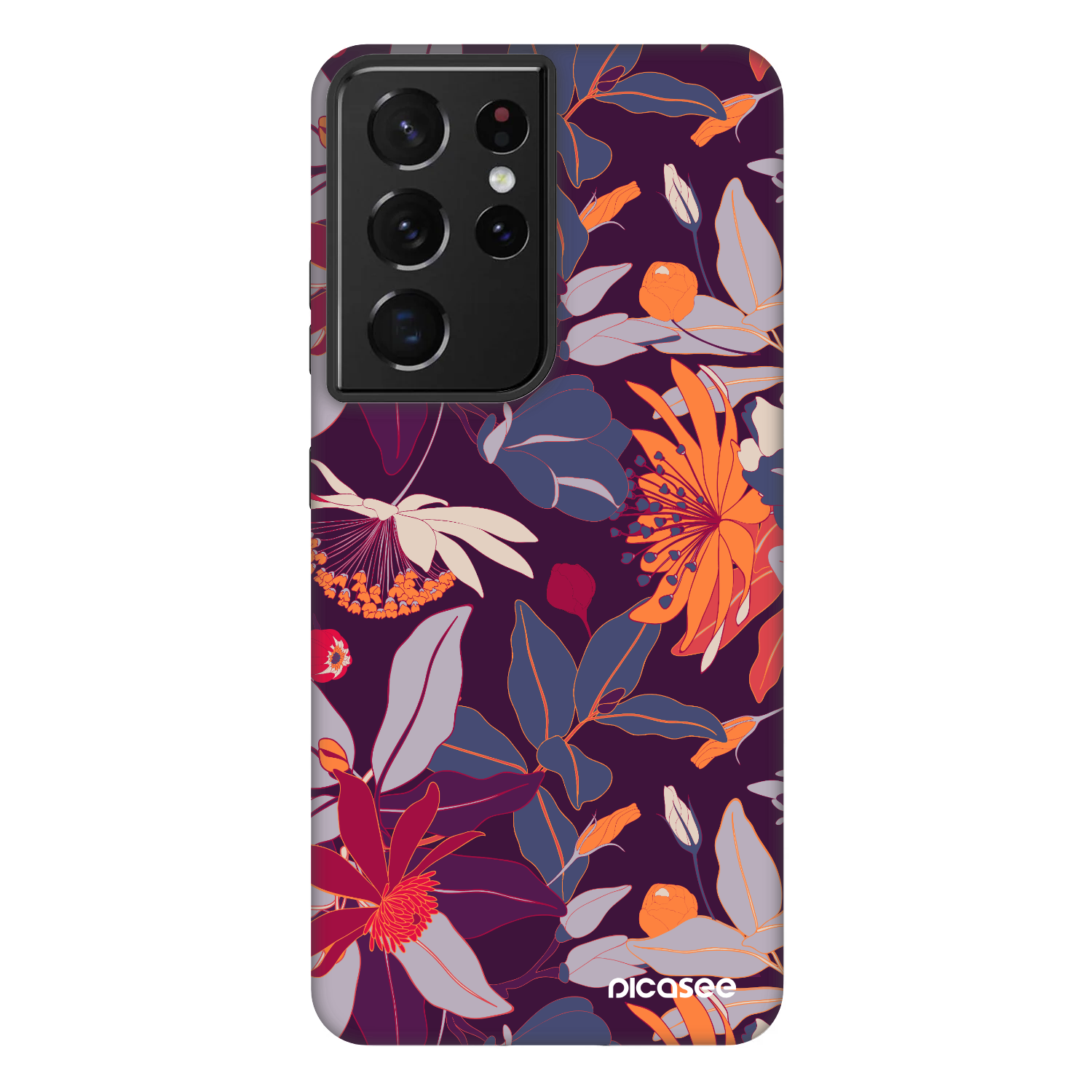 Picasee Fashion Case Samsung Galaxy S21 Ultra 5G G998B - Purple Leaf