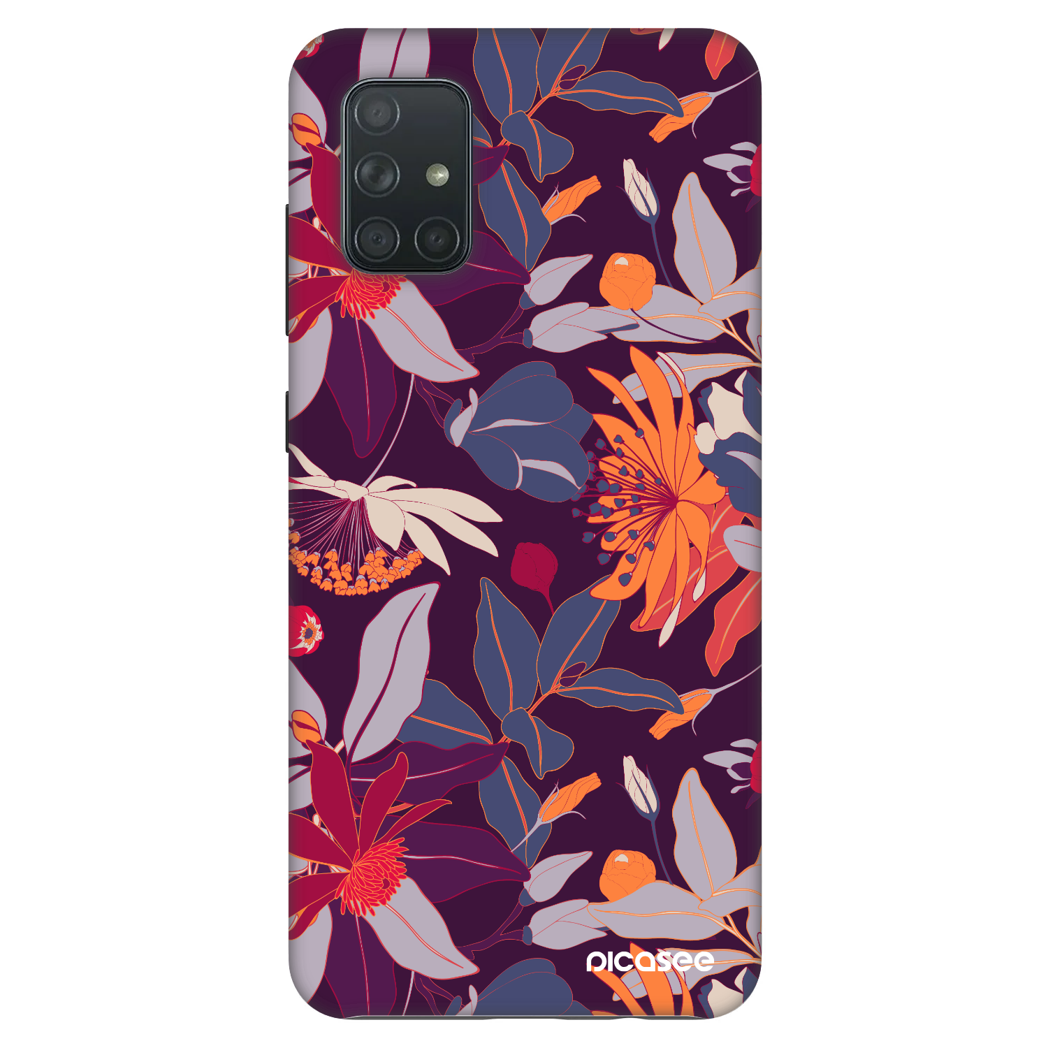 Picasee Fashion Case Samsung Galaxy A71 A715F - Purple Leaf