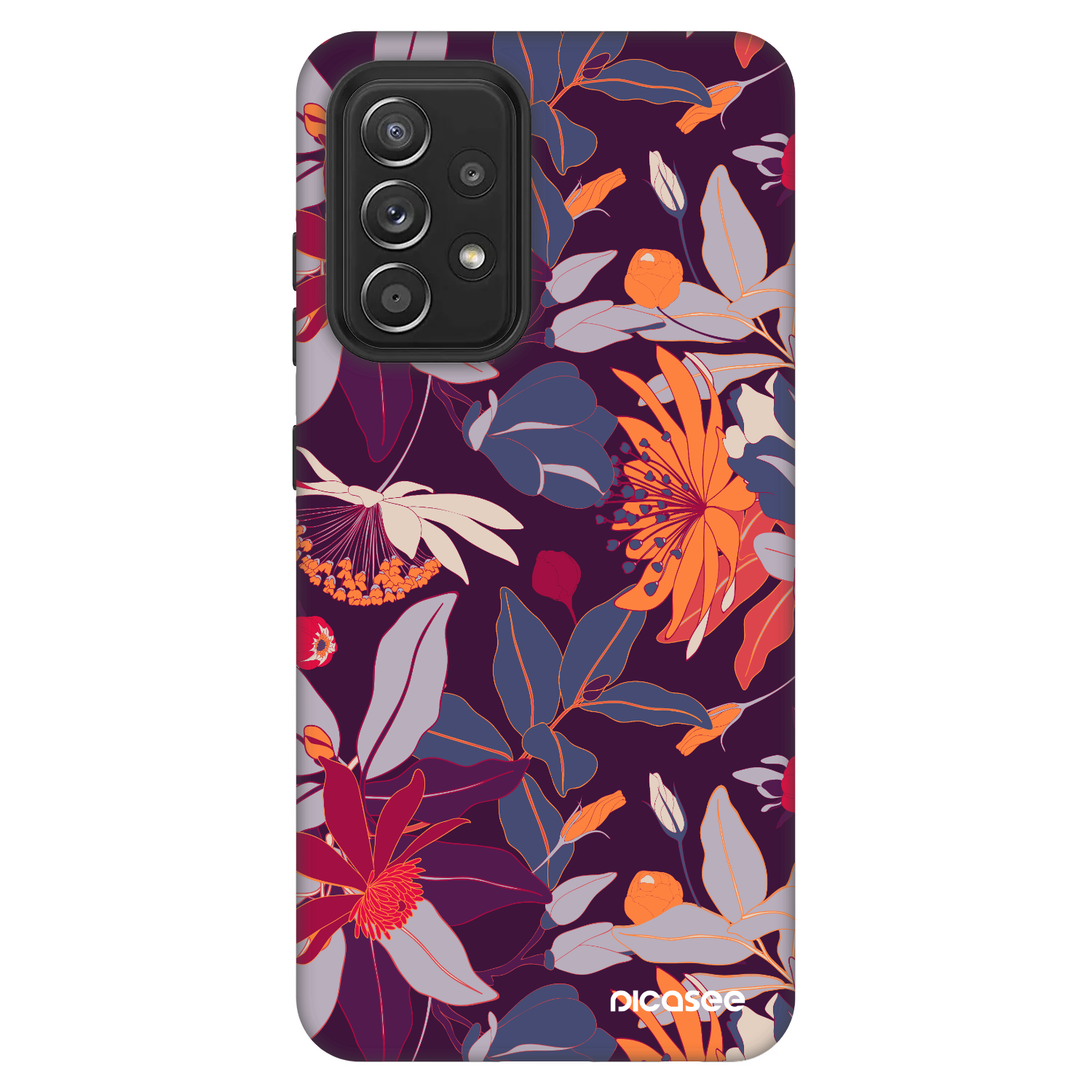 Picasee Fashion Case Samsung Galaxy A52s 5G A528B - Purple Leaf