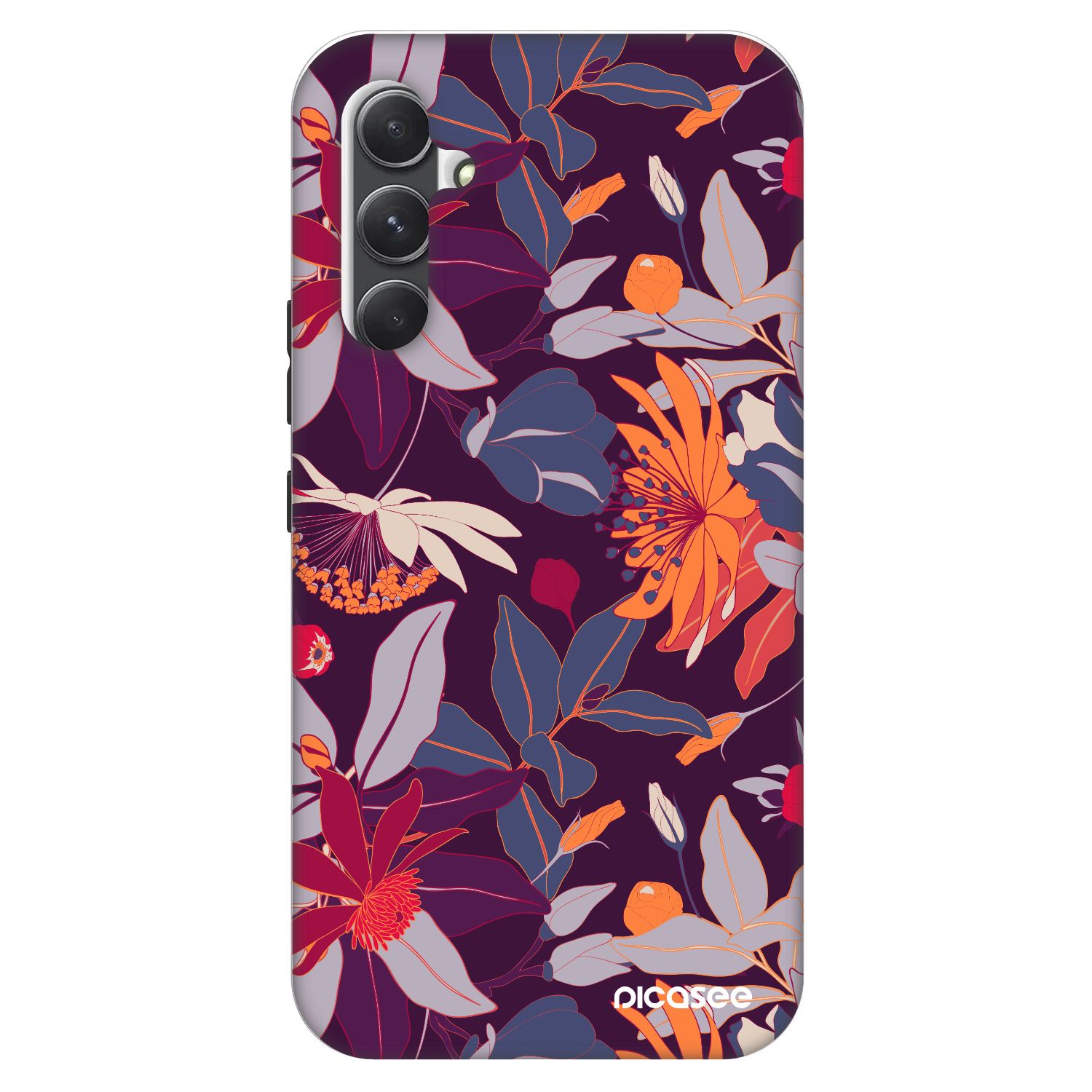 Picasee Fashion Case Samsung Galaxy A34 5G A346B - Purple Leaf
