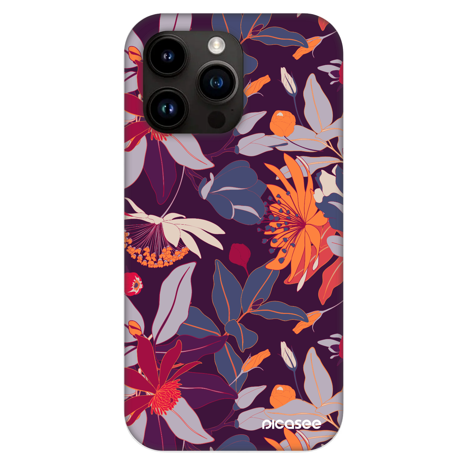 Picasee Fashion Case MagSafe Apple iPhone 13 Pro - Purple Leaf