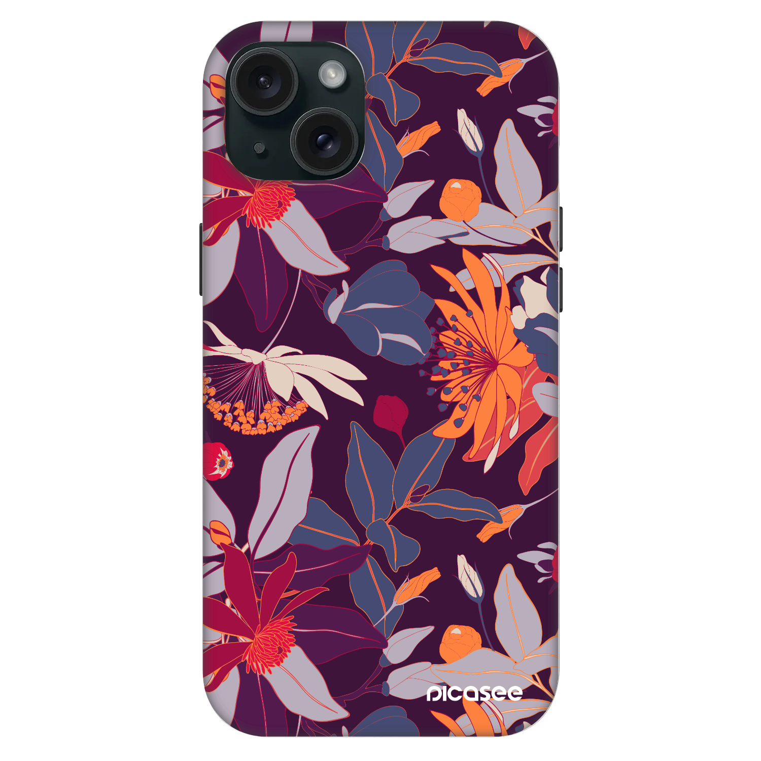 Picasee Fashion Case MagSafe Apple iPhone 15 Plus - Purple Leaf