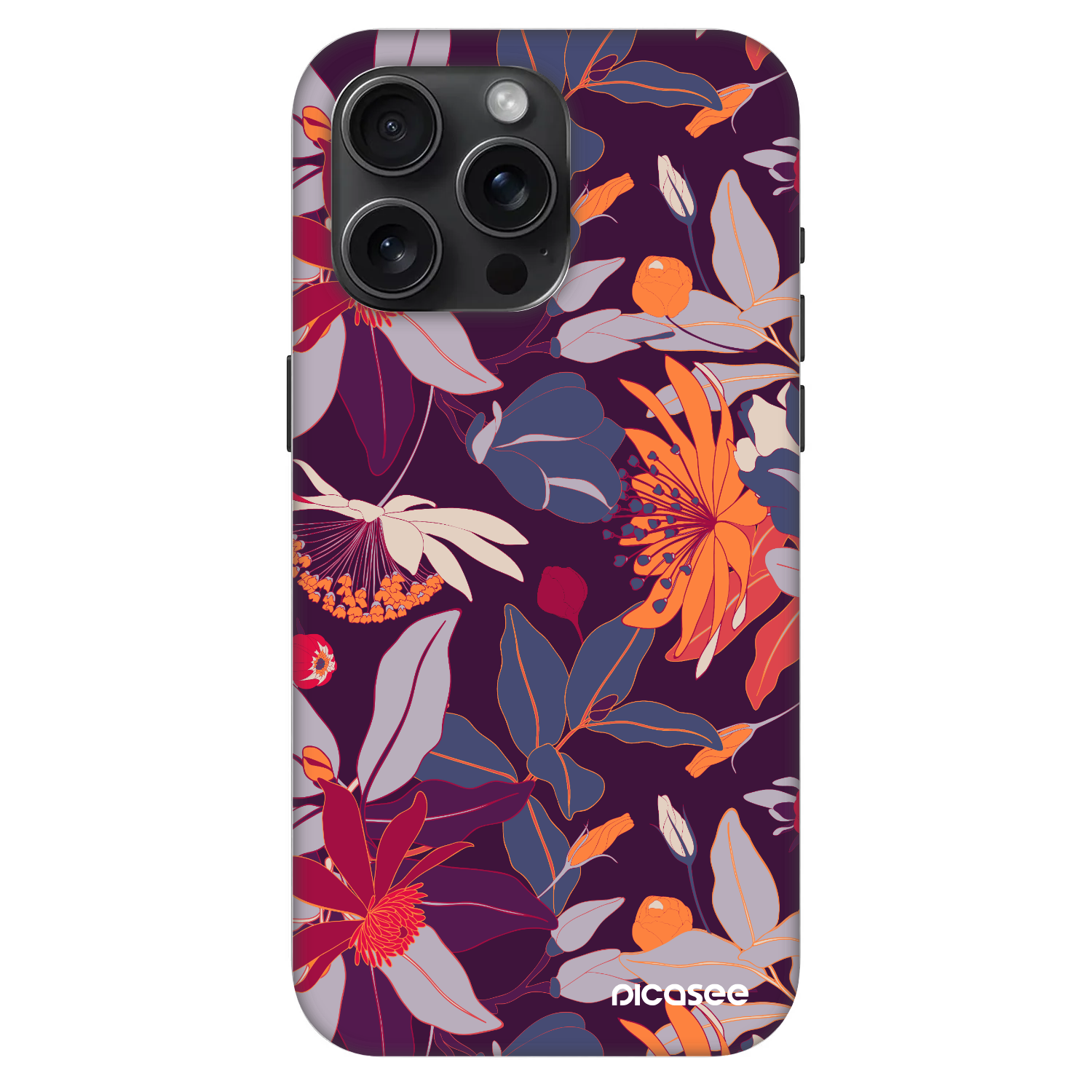 Picasee Fashion Case MagSafe Apple iPhone 15 Pro Max - Purple Leaf