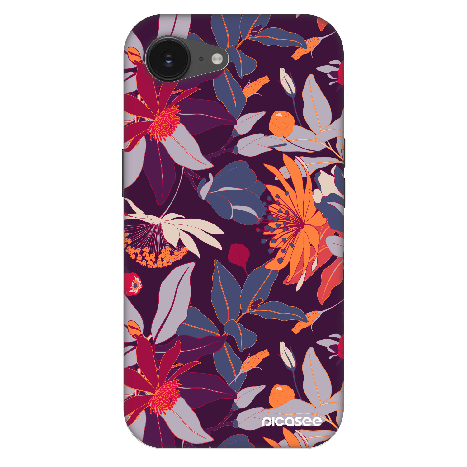 Picasee Fashion Case MagSafe Apple iPhone 16e - Purple Leaf