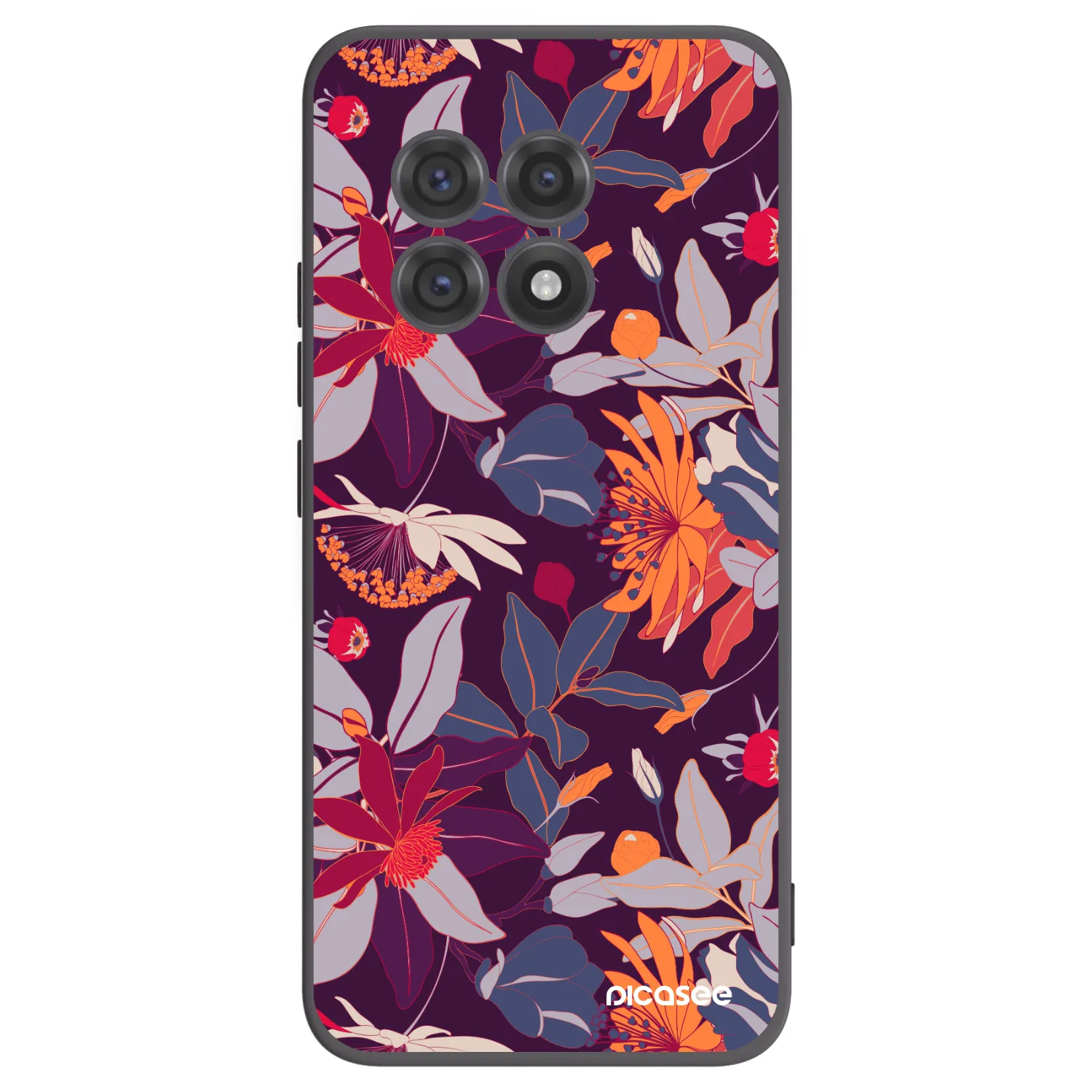 Picasee fekete szilikon tok az alábbi mobiltelefonokra OnePlus 13R 5G - Purple Leaf